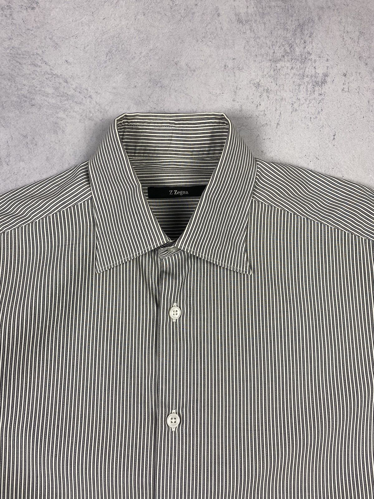 Z Zegna Z Zegna Striped Luxury Designer Long Sleeve Button Up Shirt Size US L / EU 52-54 / 3 - 6 Thumbnail