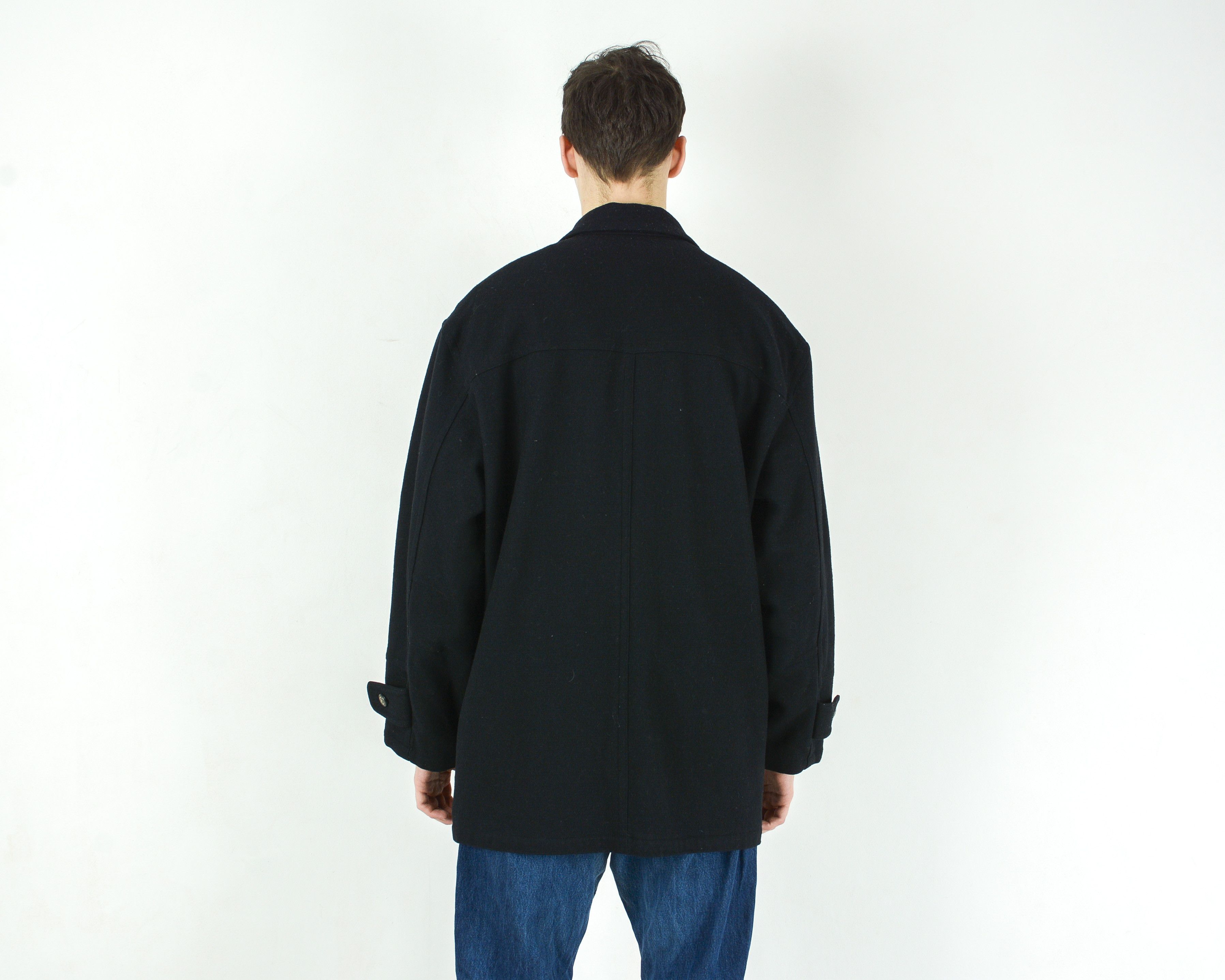 Vintage KARLSBURG US 40 UK Wool Trench Jacket Pea Overcoat Vintage M Size US M / EU 48-50 / 2 - 7 Thumbnail