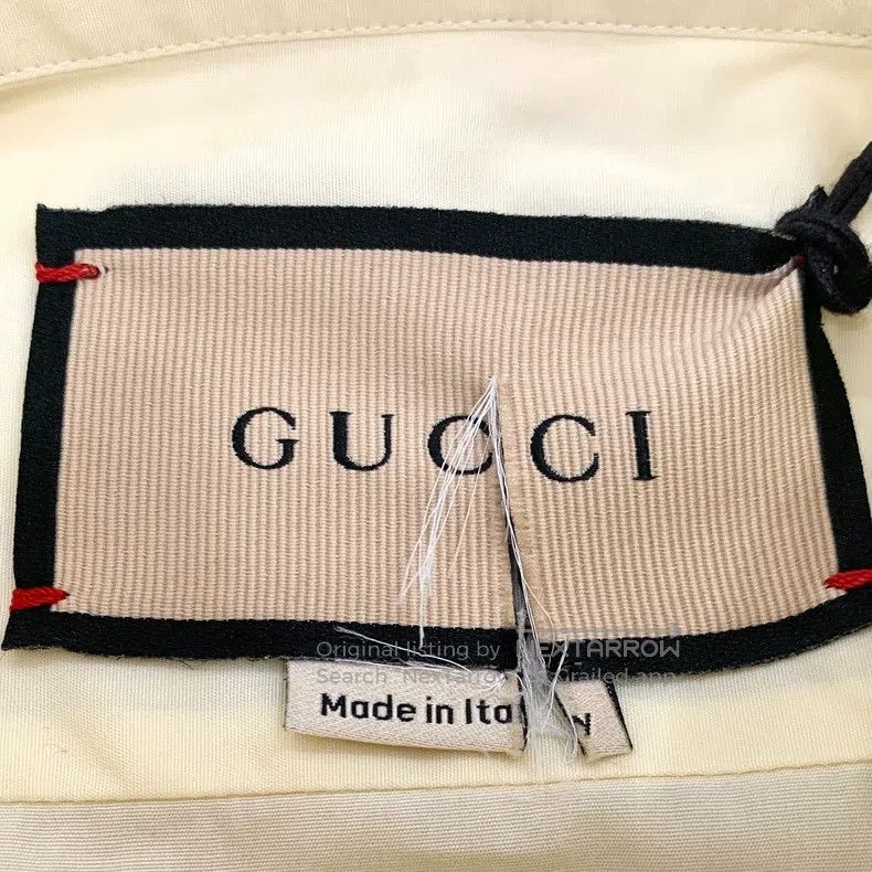 Gucci Gucci Light yellow logo embroidered cotton long-sleeved sh Size XS / US 0-2 / IT 36-38 - 5 Thumbnail