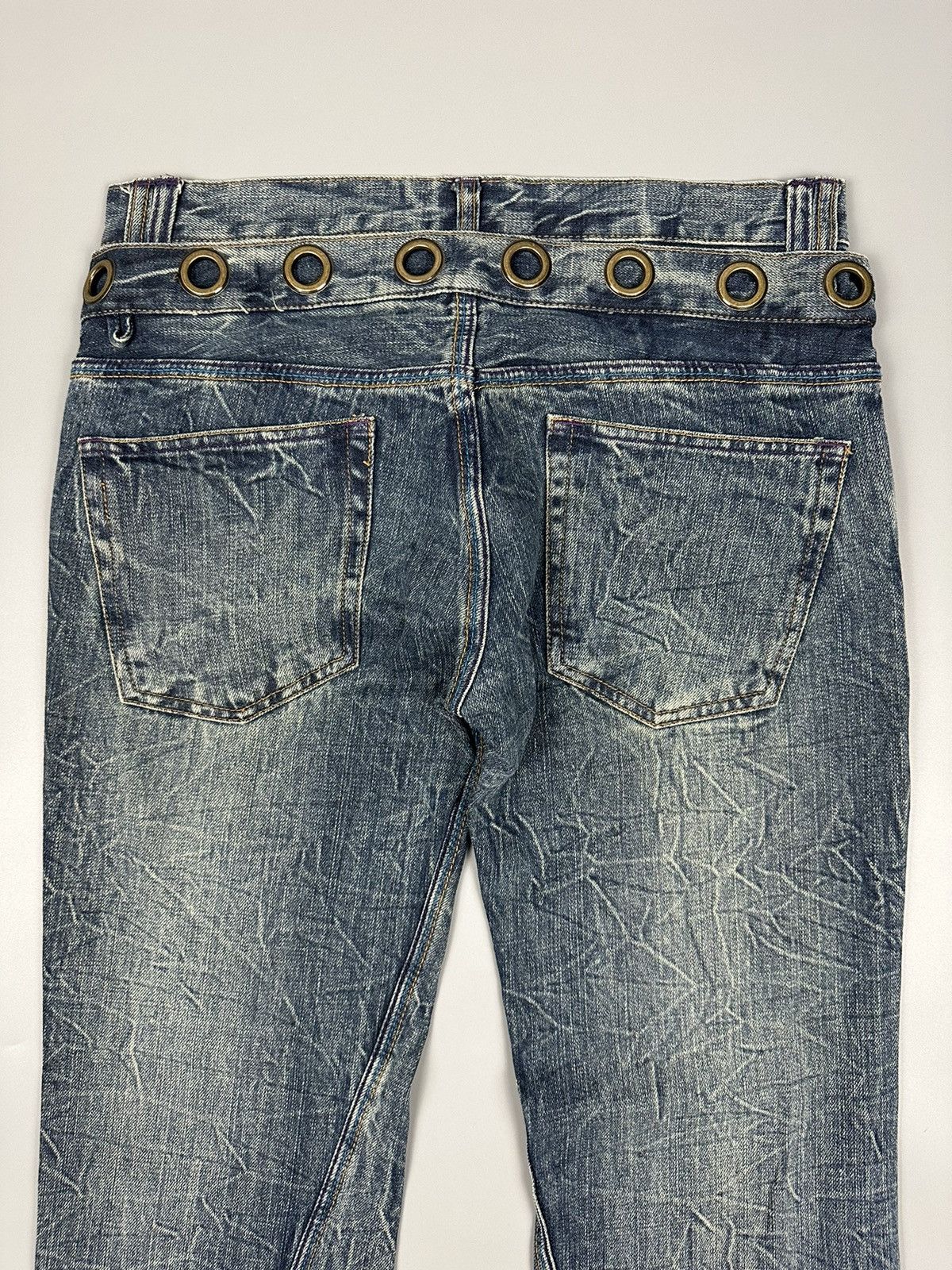14th Addiction × If Six Was Nine 🔥Sick🔥Distressed Whiskered Double Waist Flared Jeans Size US 31 - 6 Thumbnail