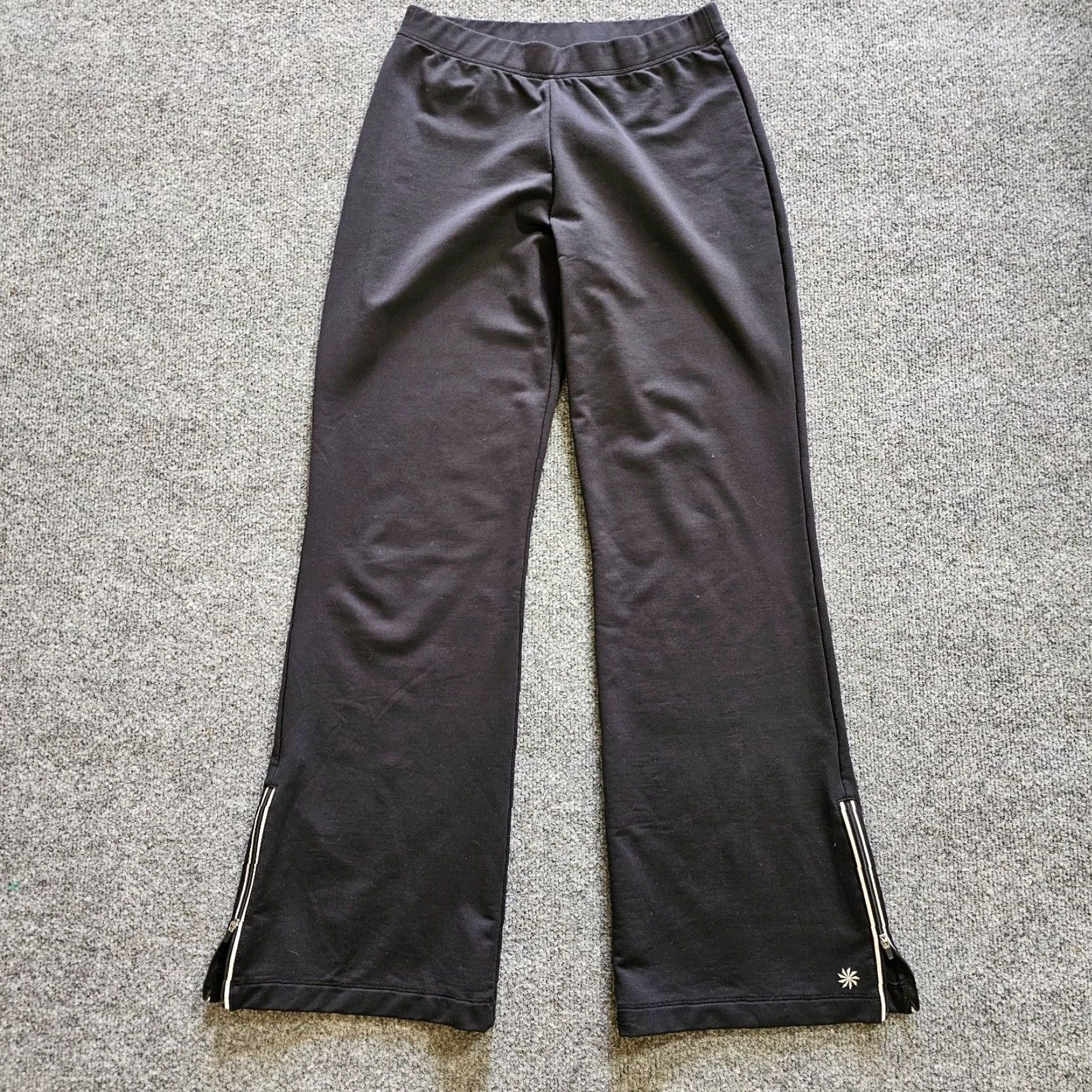 Athleta Athleta Pants Womens Small Black Workout Flare Zip Pull On Track Casual Y2K Size 28" / US 6 / IT 42 - 2 Thumbnail