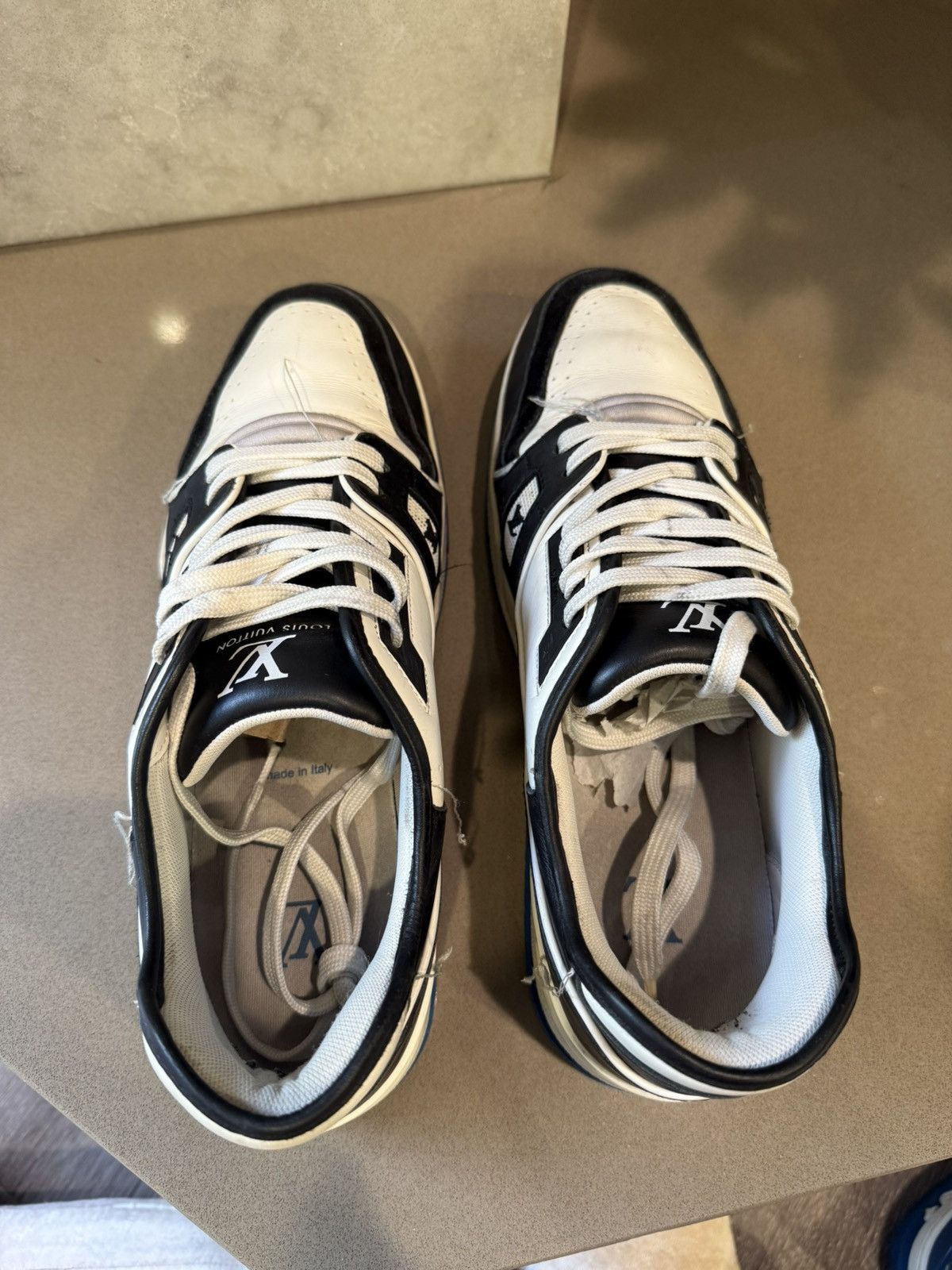 Louis Vuitton Louis Vuitton Black White Blue SS21 Upcycle Trainer Sneaker Size US 10 / EU 43 - 5 Thumbnail
