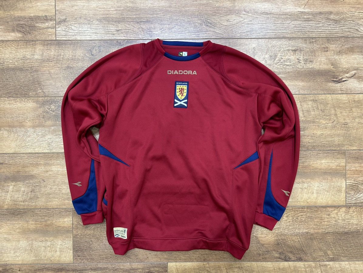 Diadora × Vintage Diadora Scotland Vintage Soccer Sweatshirt Size US L / EU 52-54 / 3 - 1 Thumbnail