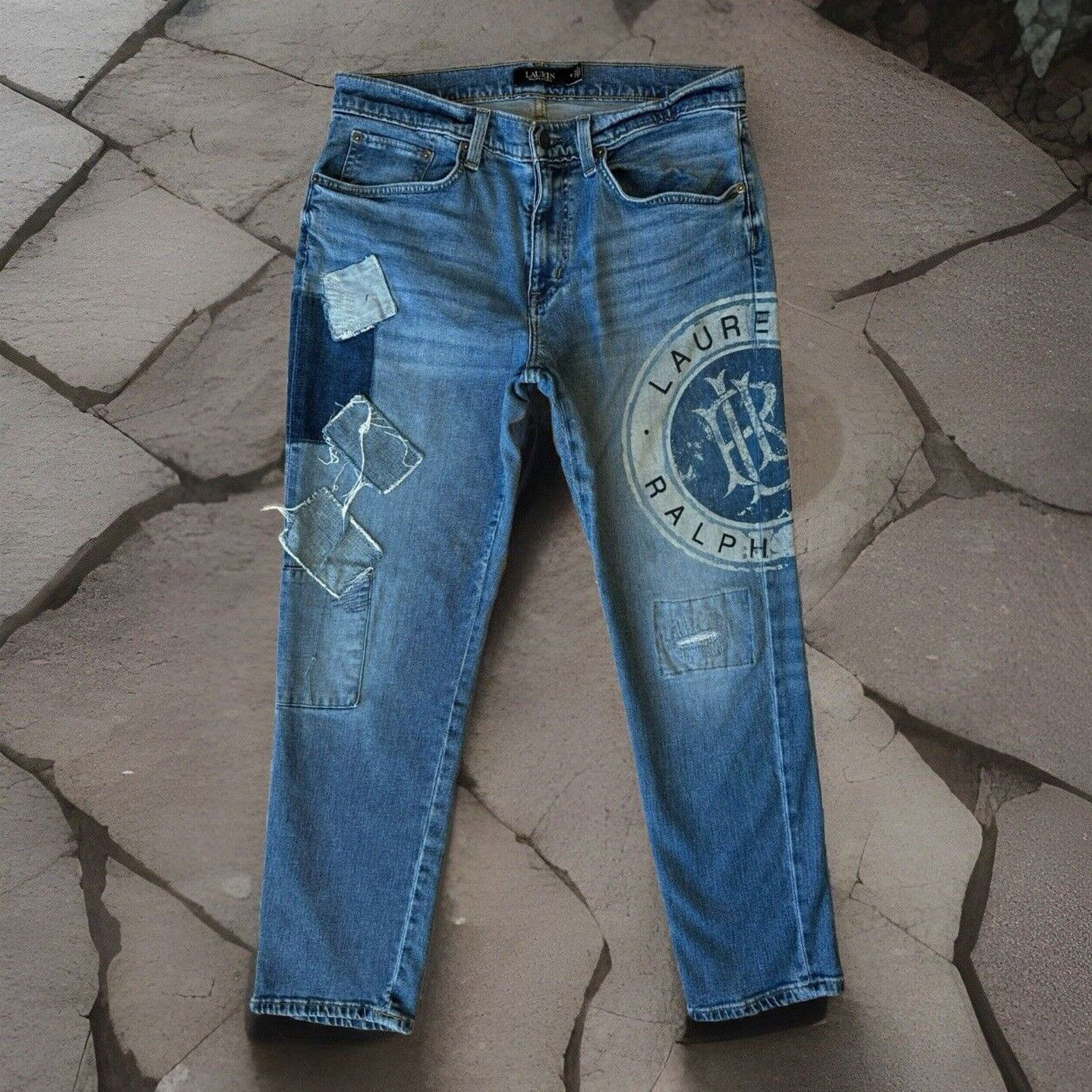 Ralph Lauren Lauren Ralph Lauren Jeans Women's 32 Blue Patchwork Glam Size 32" / US 10 / IT 46 - 1 Thumbnail