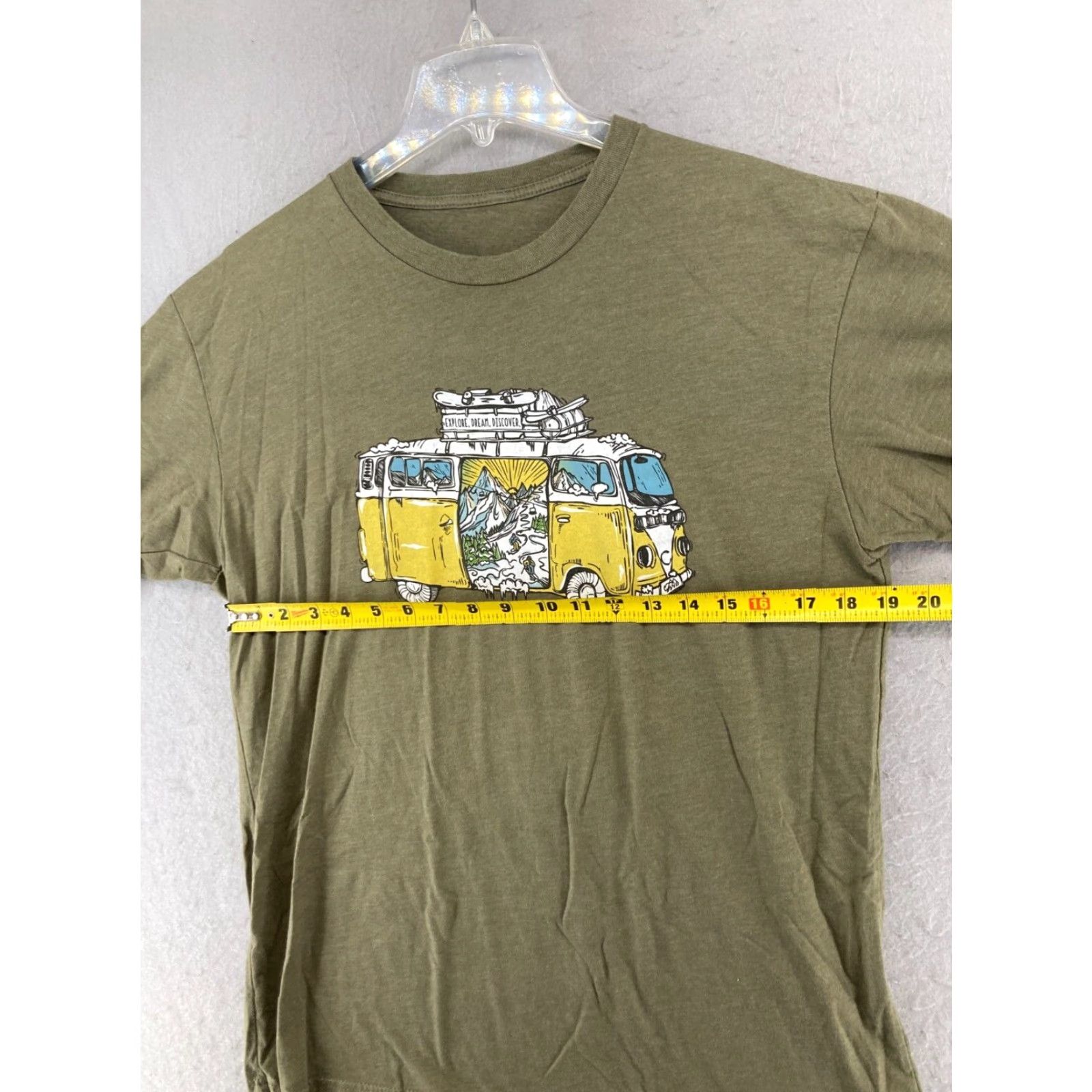 Vintage Hippie Bus Travel Shirt Adult Medium Green Short Sleeve Crew Neck Mens Size US M / EU 48-50 / 2 - 2 Thumbnail