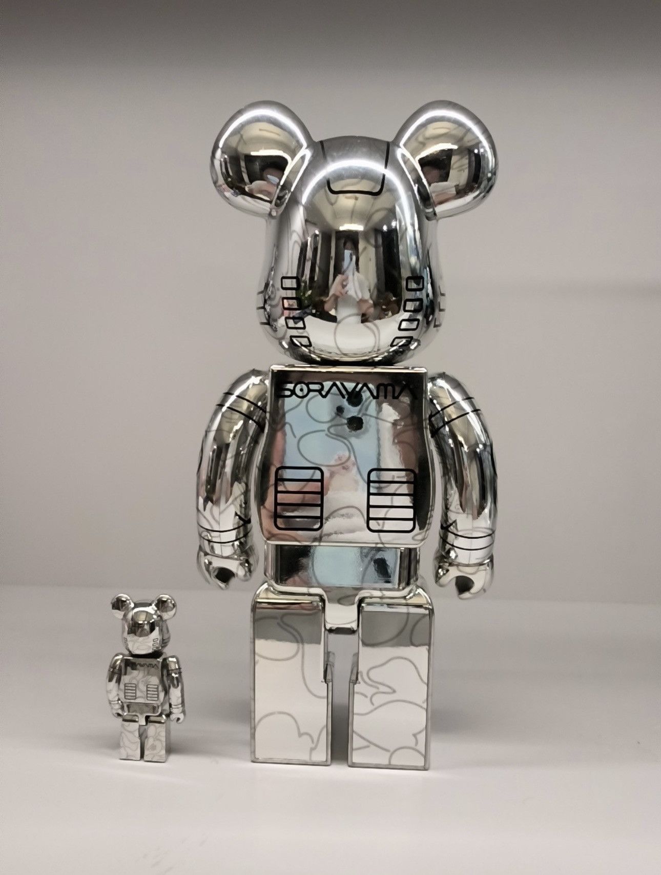 Japanese Brand × Medicom Toy Bearbrick Bape Sorayama Camo Shark 100% & 400% Set silver Size ONE SIZE - 2 Thumbnail