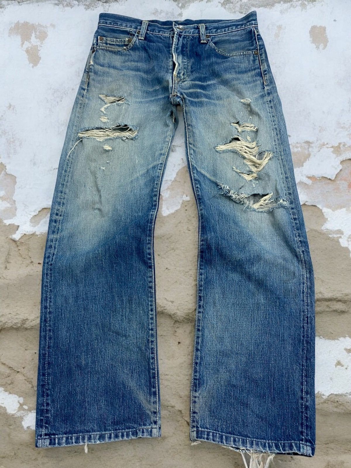 45rpm × Japanese Brand Vintage 45 RPM Archive Japan Jeans Light Mud Dirty Washed Size US 31 - 1 Thumbnail
