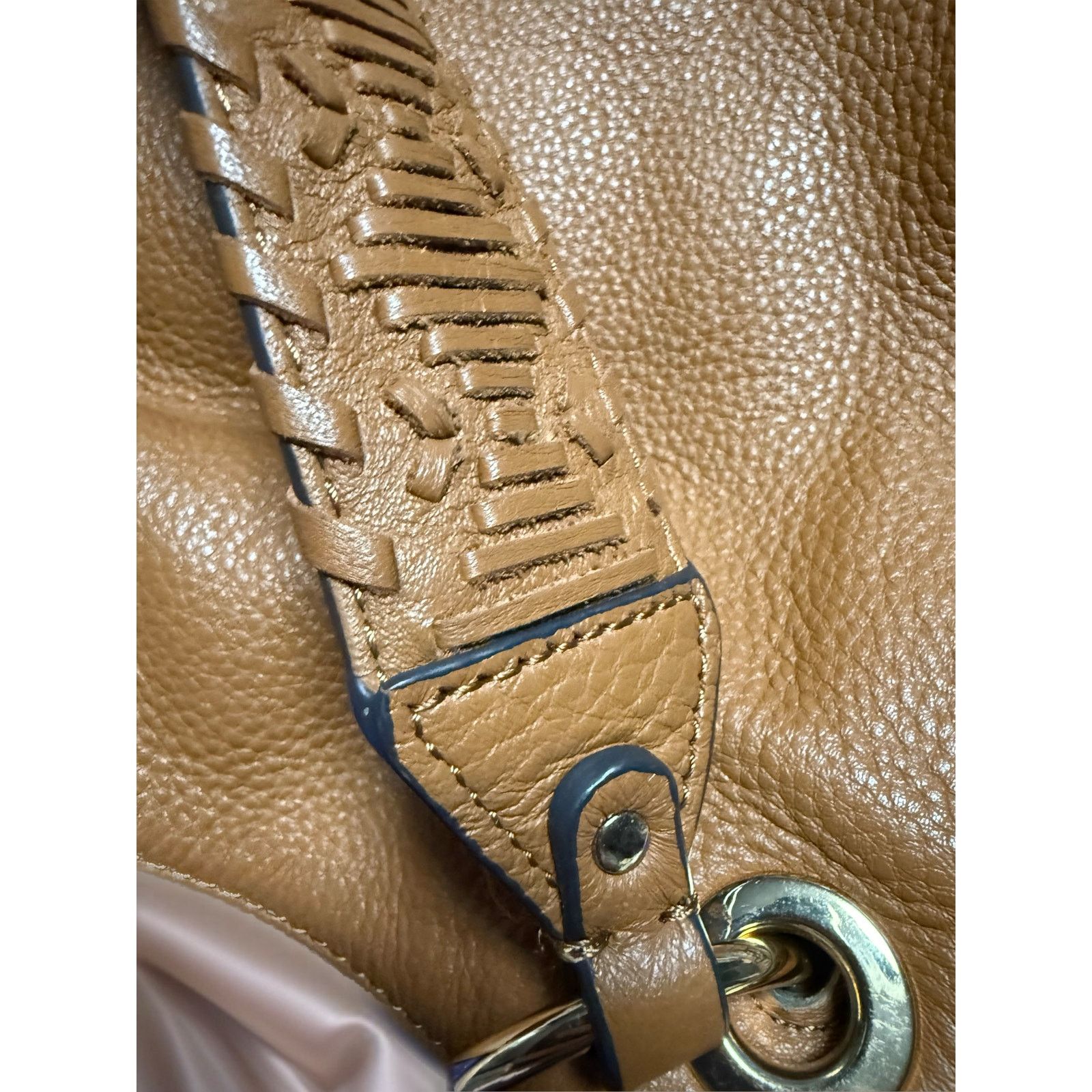 Vince Camuto Vince Camuto Leather Tote Bag Whiskey Brown Pebbled Slouchy Size ONE SIZE - 6 Thumbnail