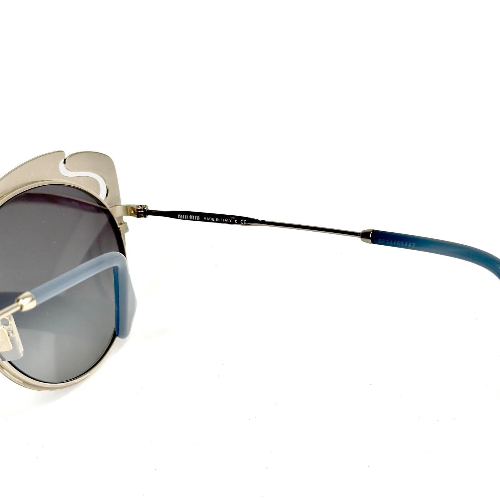 Miu Miu MIU MIU NOIR MU57TS Wave Gold Blue Brown Sunglasses 57T Size ONE SIZE - 3 Thumbnail