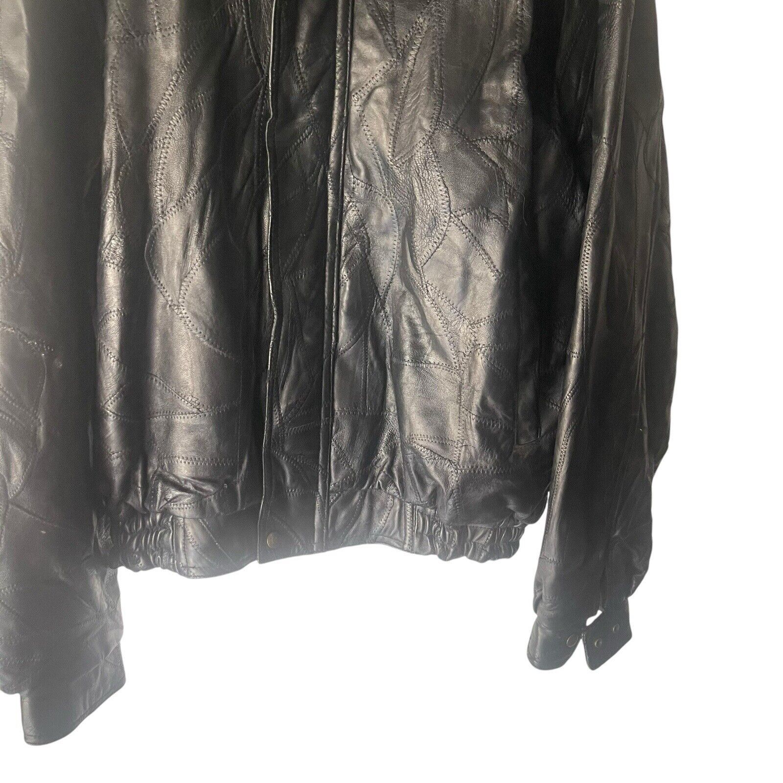 Other M. Collection 90s XL Black Leather Textured Bomber Jacket Size US XL / EU 56 / 4 - 3 Thumbnail