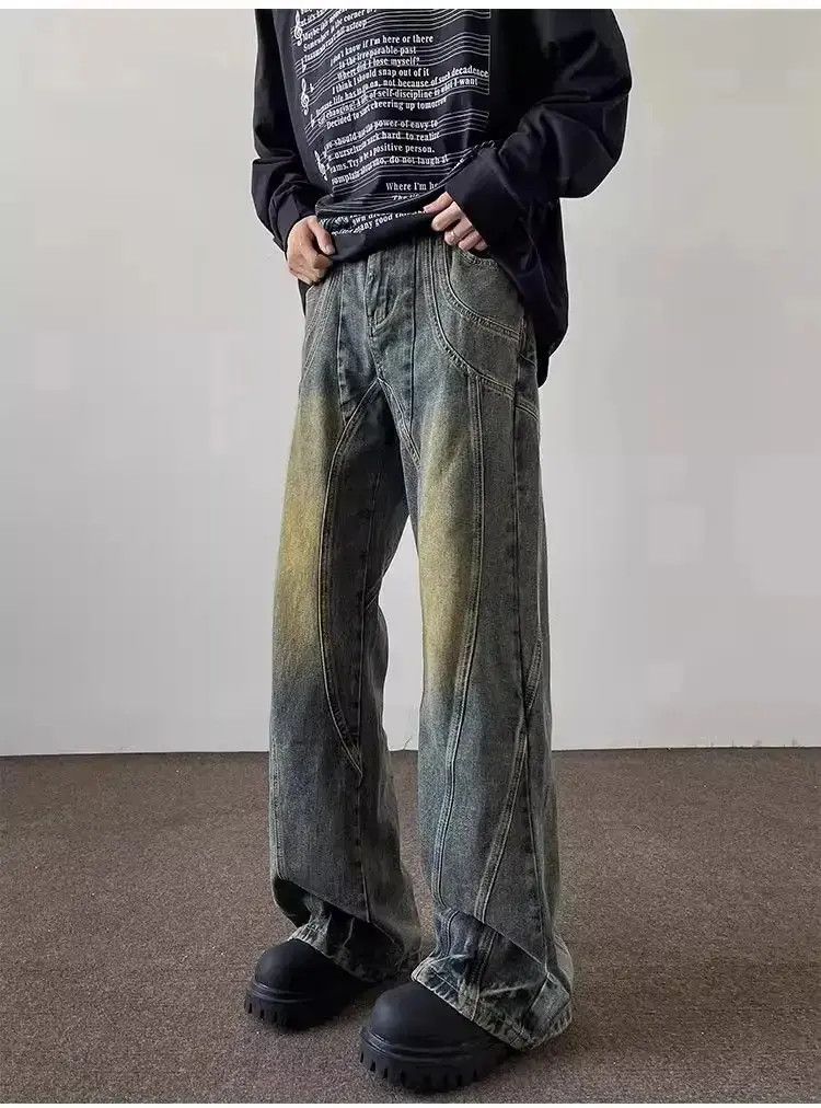 Japanese Brand Retro straight leg casual washed jeans Size US 32 / EU 48 - 3 Thumbnail