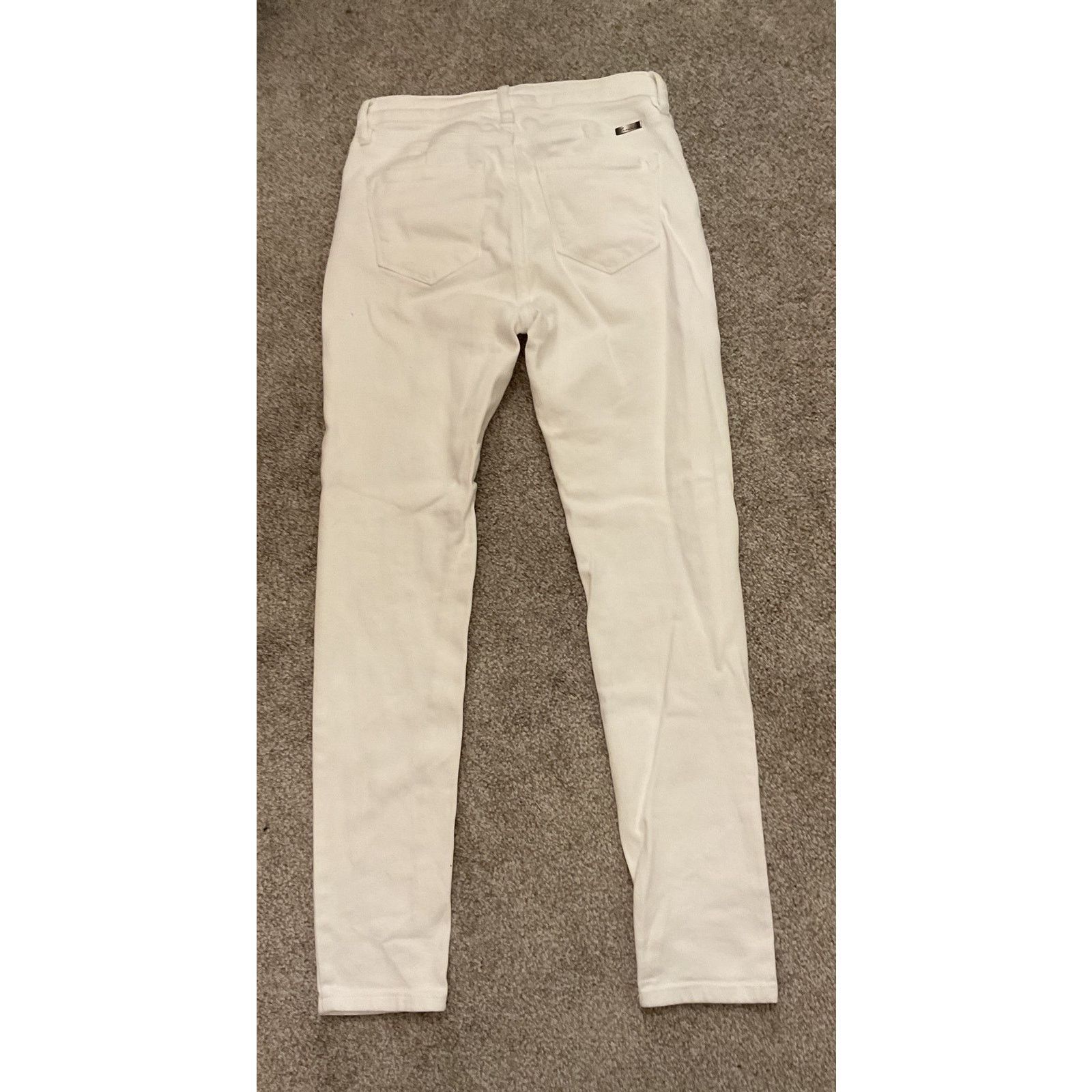 Kancan USA Kancan Straight Leg High Rise White Denim Jeans, 27 Size 27" / US 4 / IT 40 - 6 Thumbnail