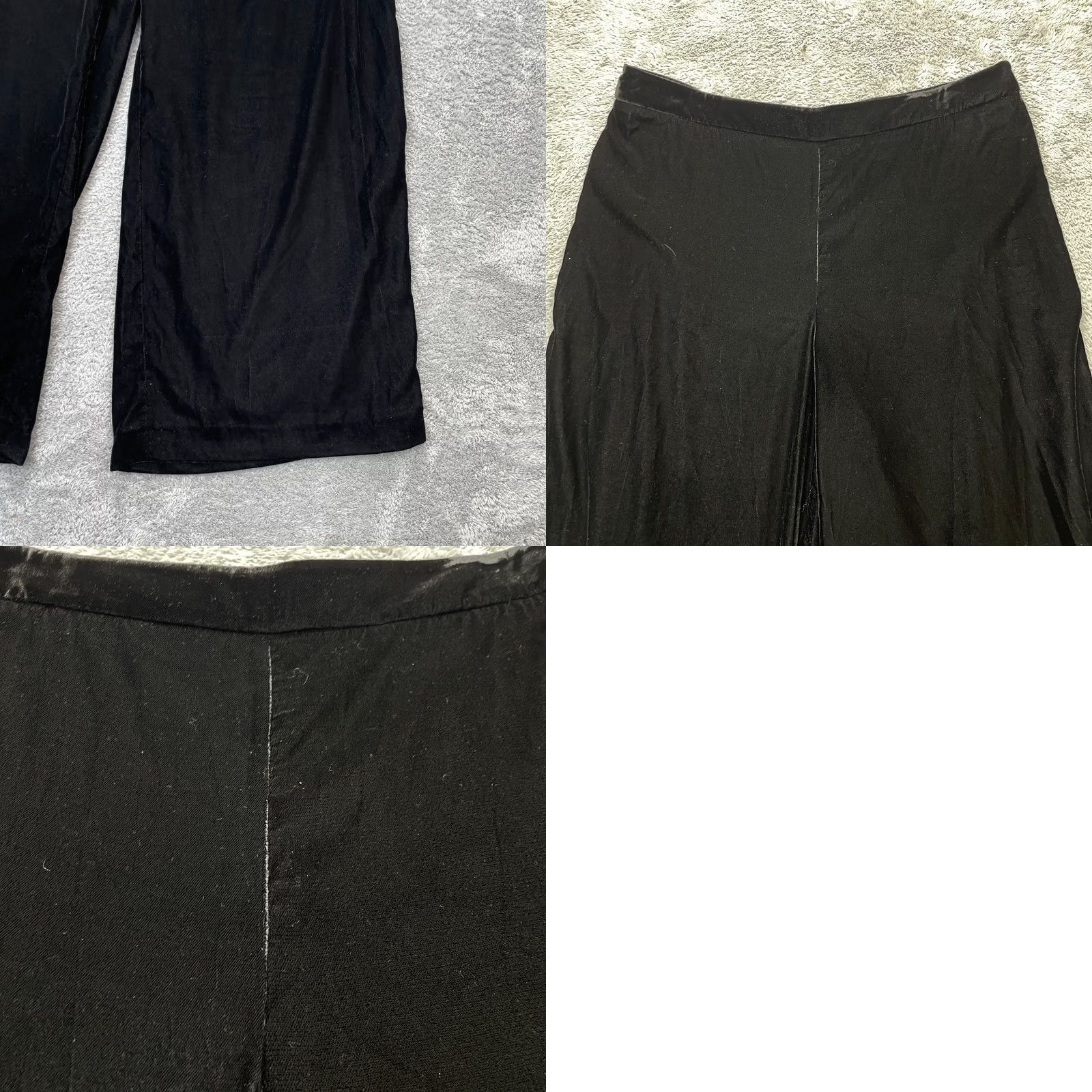 Vintage Antonio Melani Pants Womens 16 Black Velvet Wide Leg Dress Classic Cocktail Size 25" / US 0 / IT 36 - 8 Thumbnail