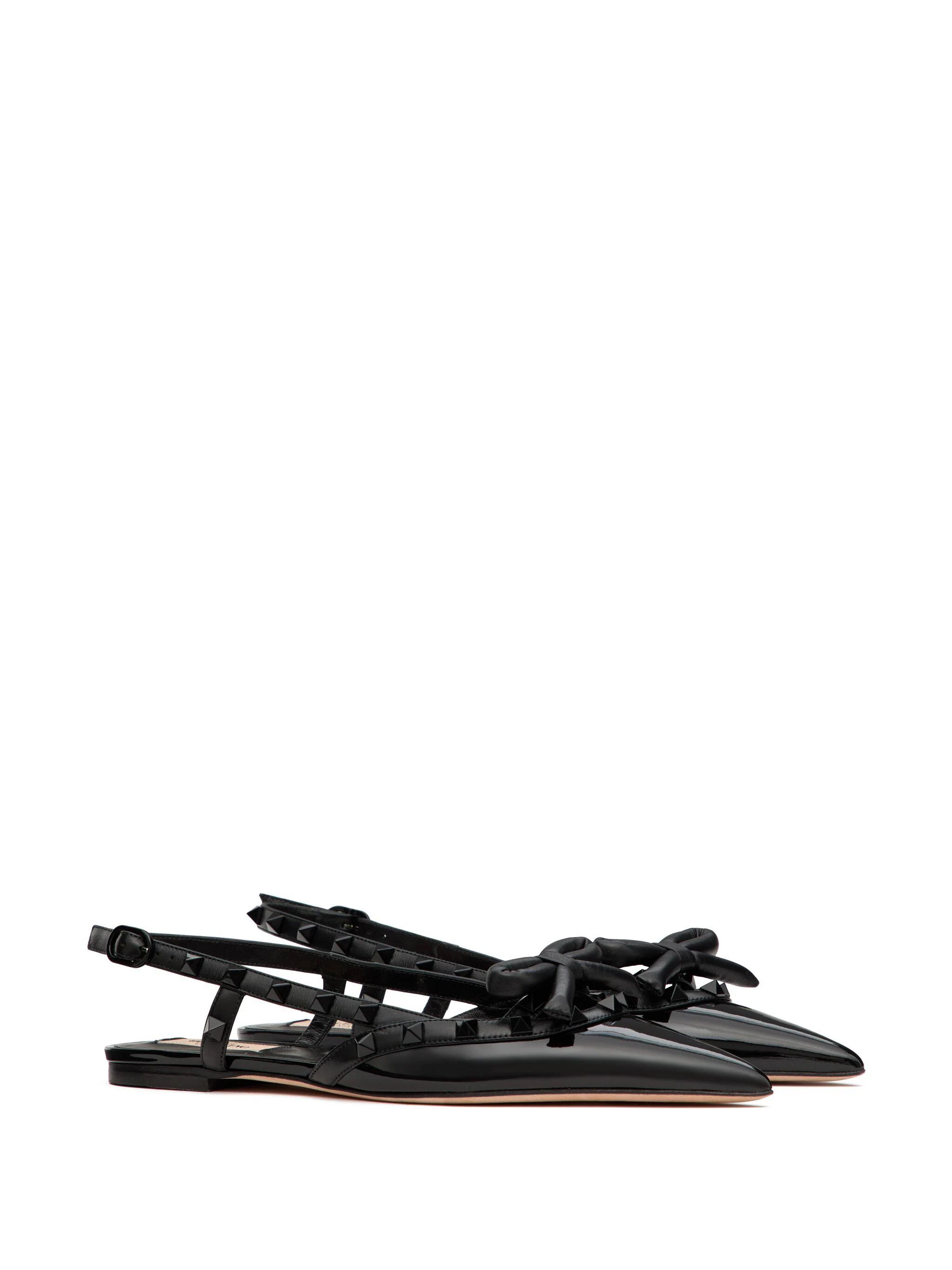 Valentino o1s22i1n0924 Rockstud Bow Slingback Ballerina Flats Size US 8 / IT 38 - 2 Thumbnail