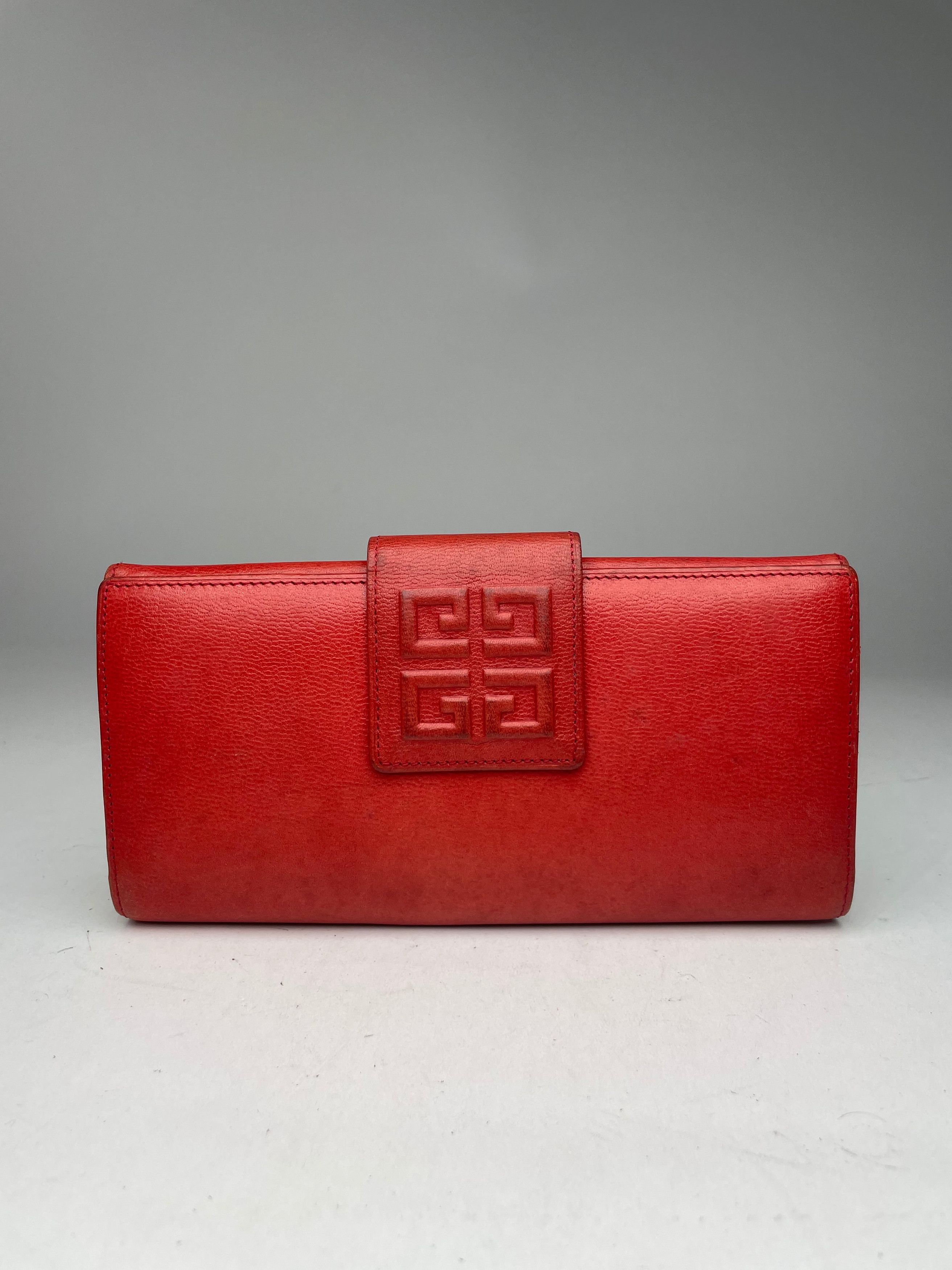 Givenchy Vintage GV3 Leather Wallet Red Size ONE SIZE - 1 Thumbnail
