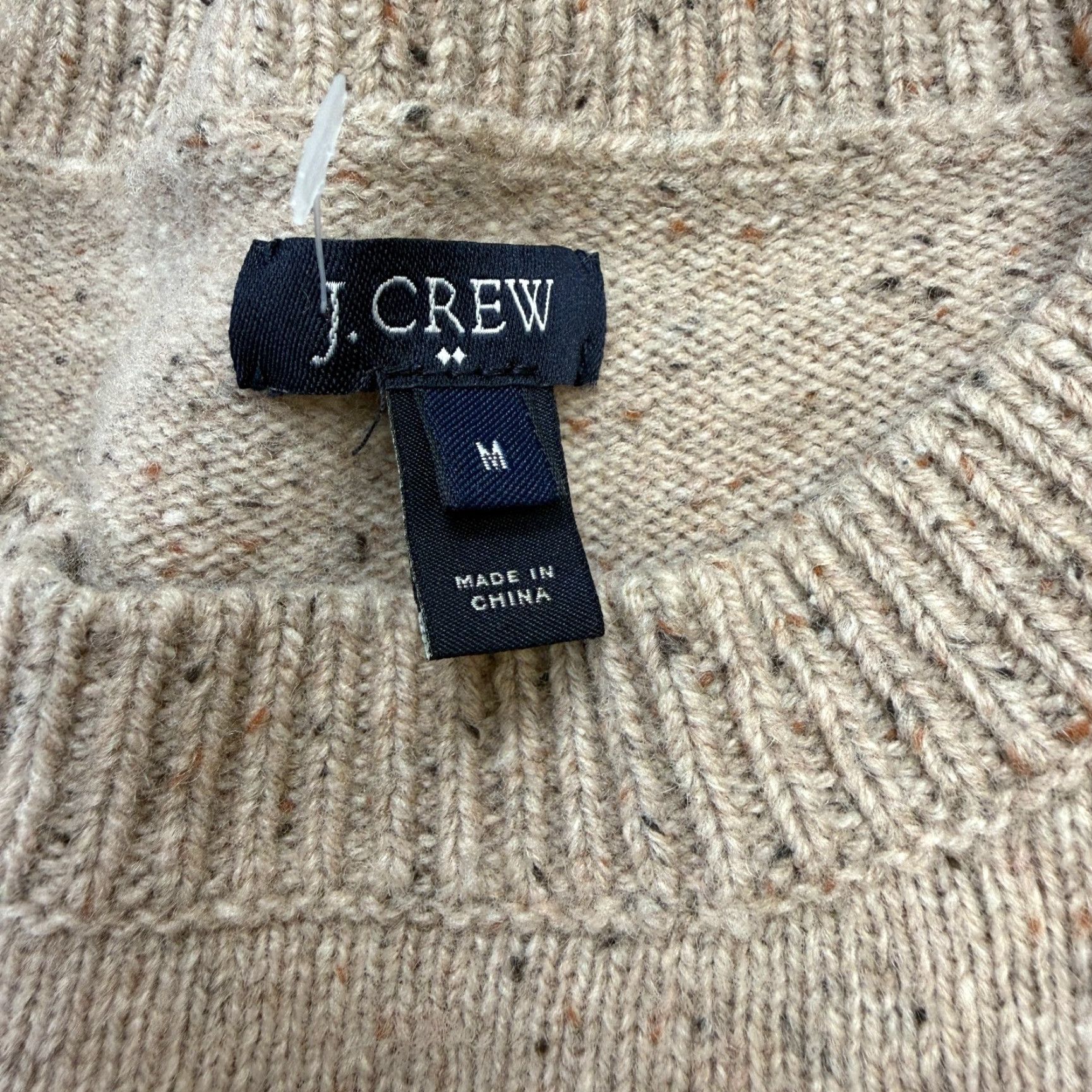 J.Crew J.CREW Sweater Mens Medium Beige Donegal Lambswool Elbow Patch Speckled Marled Crew Neck Pullover Knit Fall Winter Casual Size US M / EU 48-50 / 2 - 4 Thumbnail