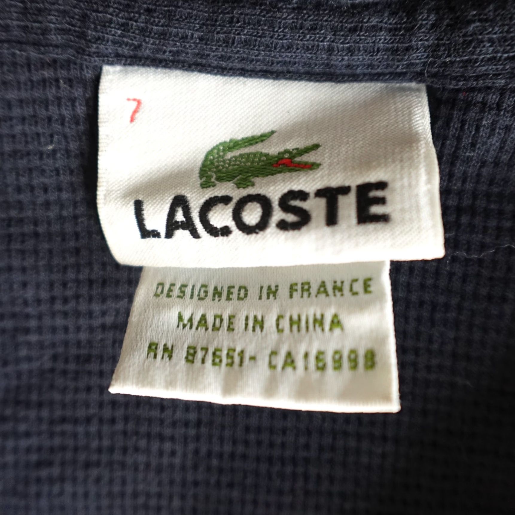 Lacoste Lacoste Mens Sweater Blue 100% Cotton Waffle Pullover V-Neck XL Logo Knit Winter Casual Shirt Mens Size US XL / EU 56 / 4 - 7 Thumbnail