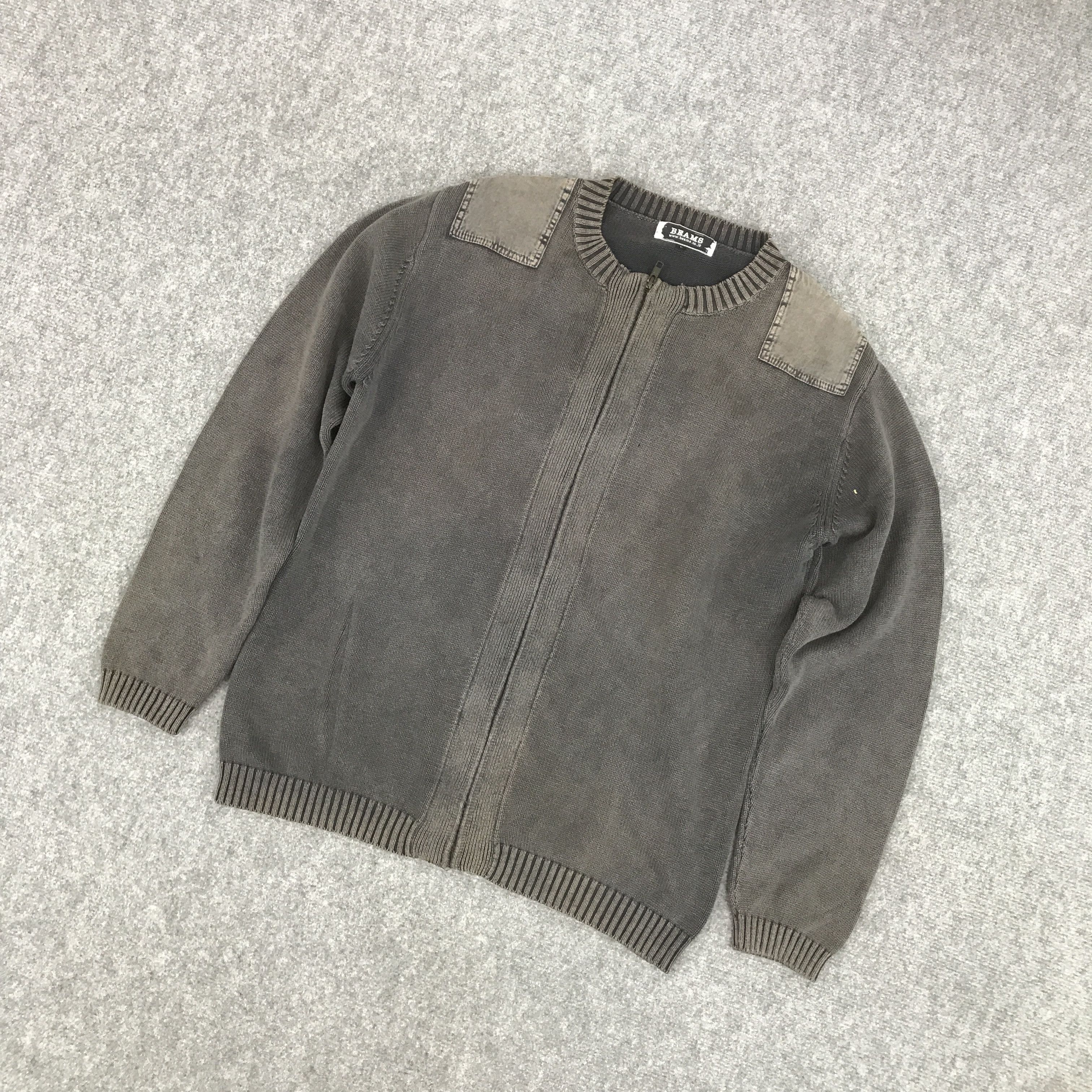 If Six Was Nine × Japanese Brand × Le Grande Bleu (L.G.B.) BEAMS JAPAN BLACK FADED KNITWEAR ZIPPER JACKET Size US L / EU 52-54 / 3 - 5 Thumbnail
