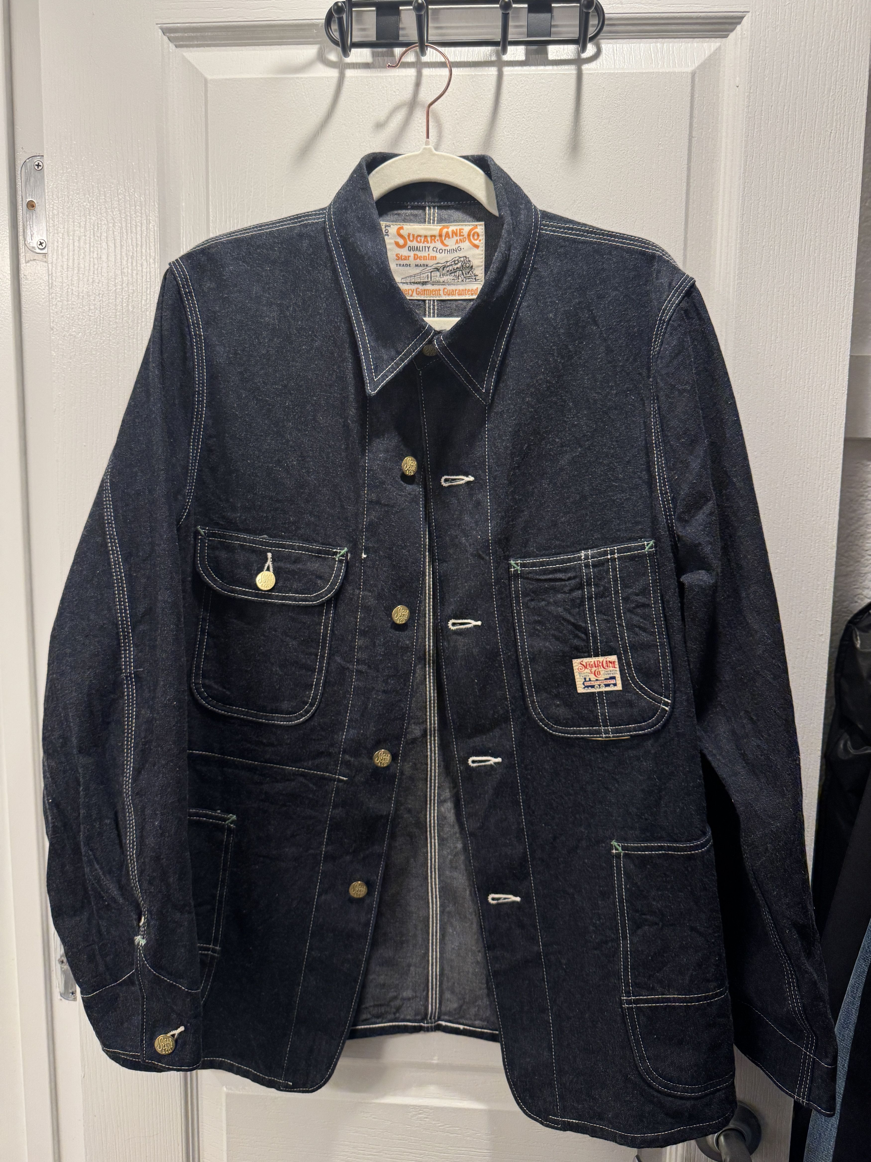 Sugar Cane 11oz. BLUE DENIM - WORK COAT - SC15655 Size US S / EU 44-46 / 1 - 1 Thumbnail