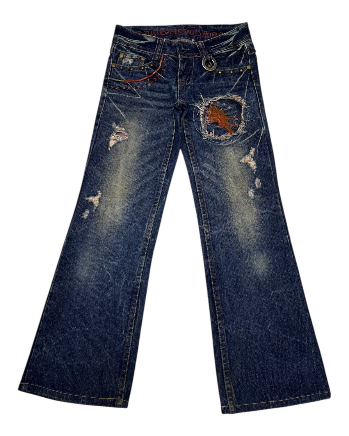 Hysteric Glamour RIOBERA DISTRESSED FLARED BOOTCUT JEANS Size 29" - 1 Thumbnail