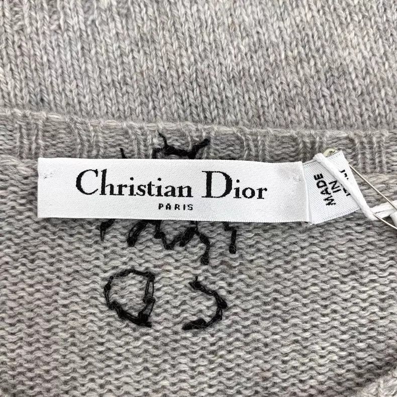 Dior Dior Gray star and moon pattern embroidered cashmere sweat Size XS / US 0-2 / IT 36-38 - 5 Thumbnail