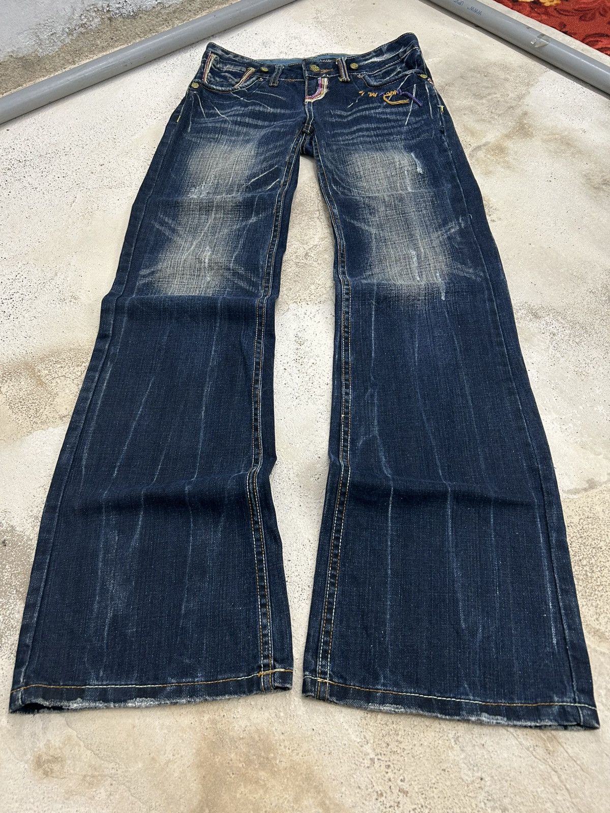 If Six Was Nine Super Flare Swell N Denim Japan Mud Washed Whisker Low Rise Size US 31 - 1 Thumbnail