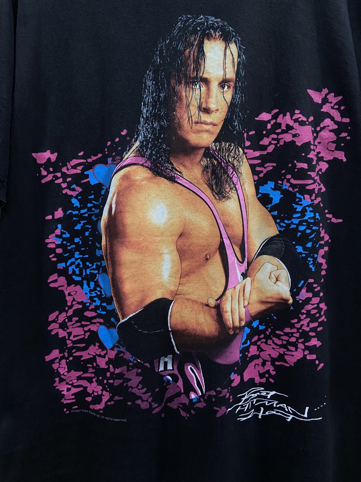 Vintage × WWE × WWF Vintage 1998s Bret ‘The Hitman’ Hart WWE Wrestling TShirt Size US L / EU 52-54 / 3 - 4 Thumbnail