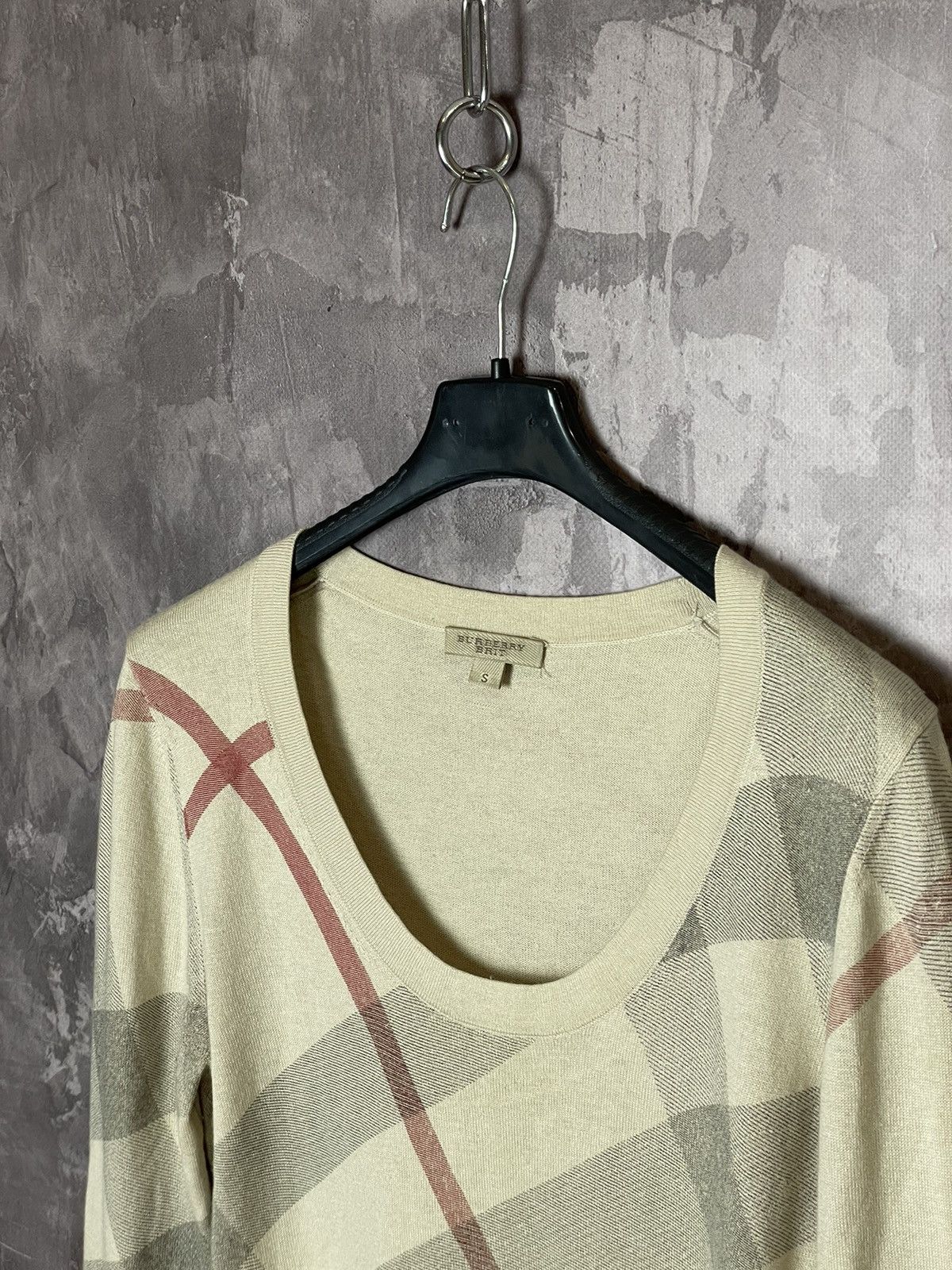 Burberry × Vintage Burberry Brit Nova Check Cashmere Wool Women's Sweater Size S / US 4 / IT 40 - 7 Thumbnail
