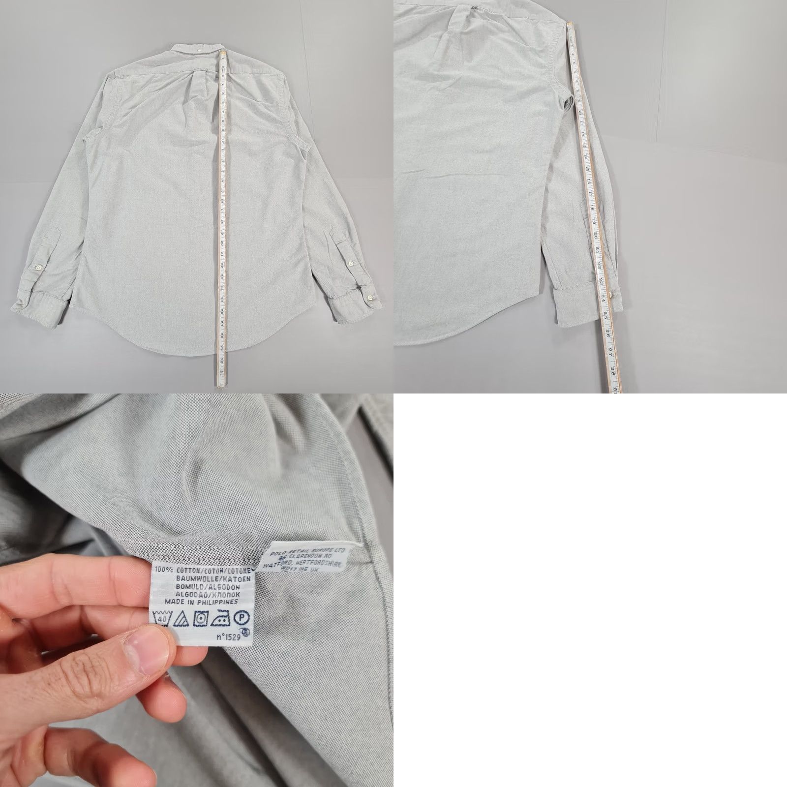 Polo Ralph Lauren Polo Ralph Lauren Shirt Mens Oxford Grey Large Slim Cotton Button Down Size US L / EU 52-54 / 3 - 8 Thumbnail