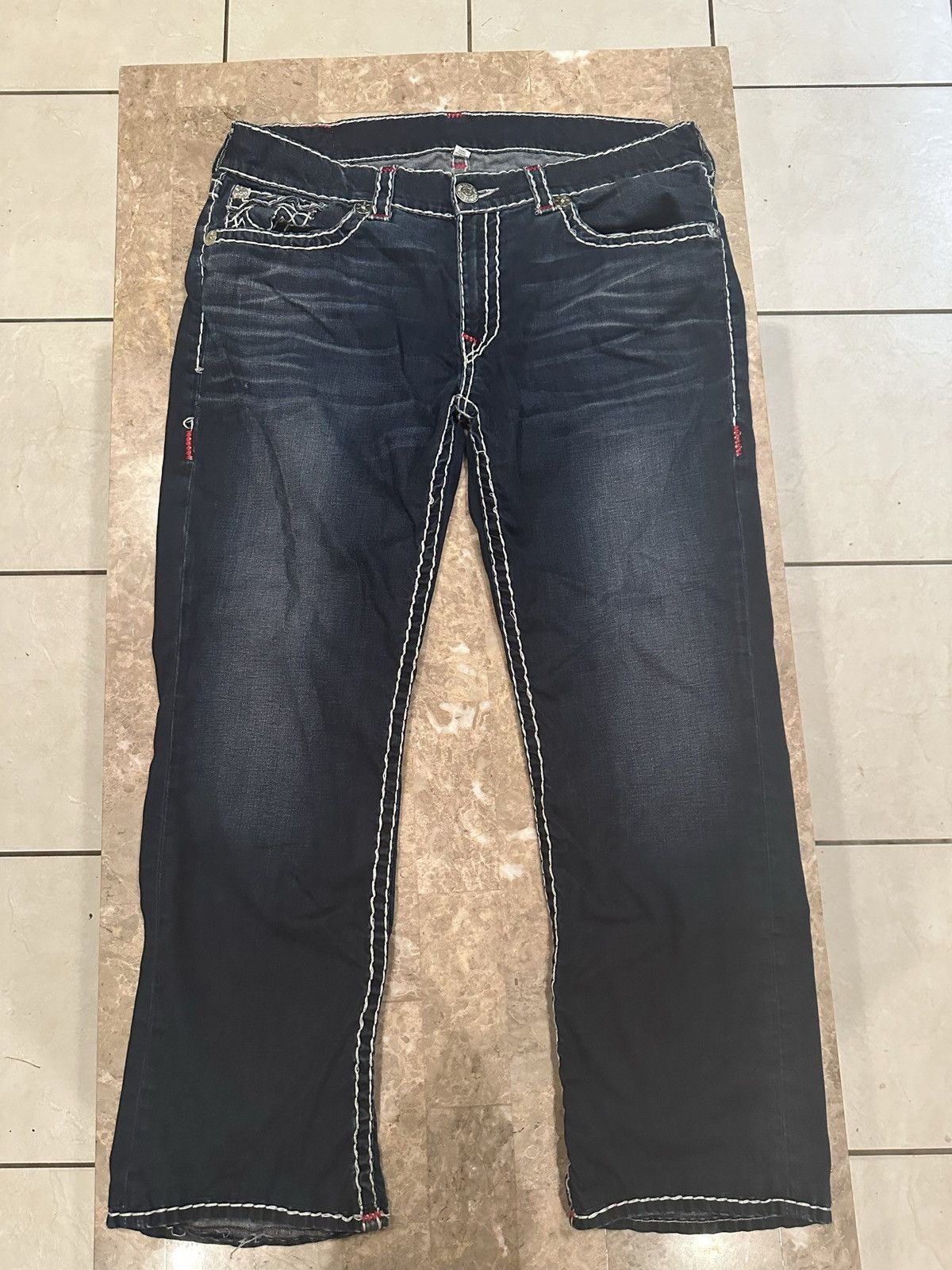 True Religion True Religion Blue Jeans With White Stitching & 5 Pockets Size US 38 / EU 54 - 1 Thumbnail