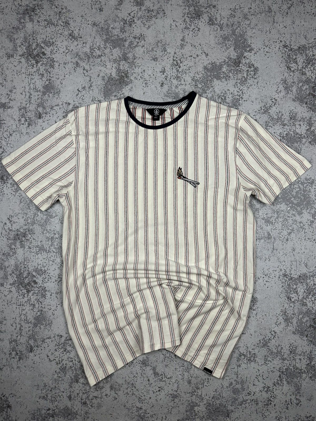 Volcom Volcom Striped Tee with Embroidered Match Design Size US L / EU 52-54 / 3 - 1 Thumbnail