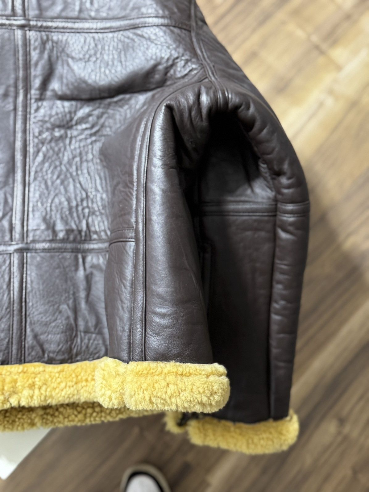 Vintage Vintage 90s Aviator Winter Leather Sherpa Jacket Size US XL / EU 56 / 4 - 12 Thumbnail