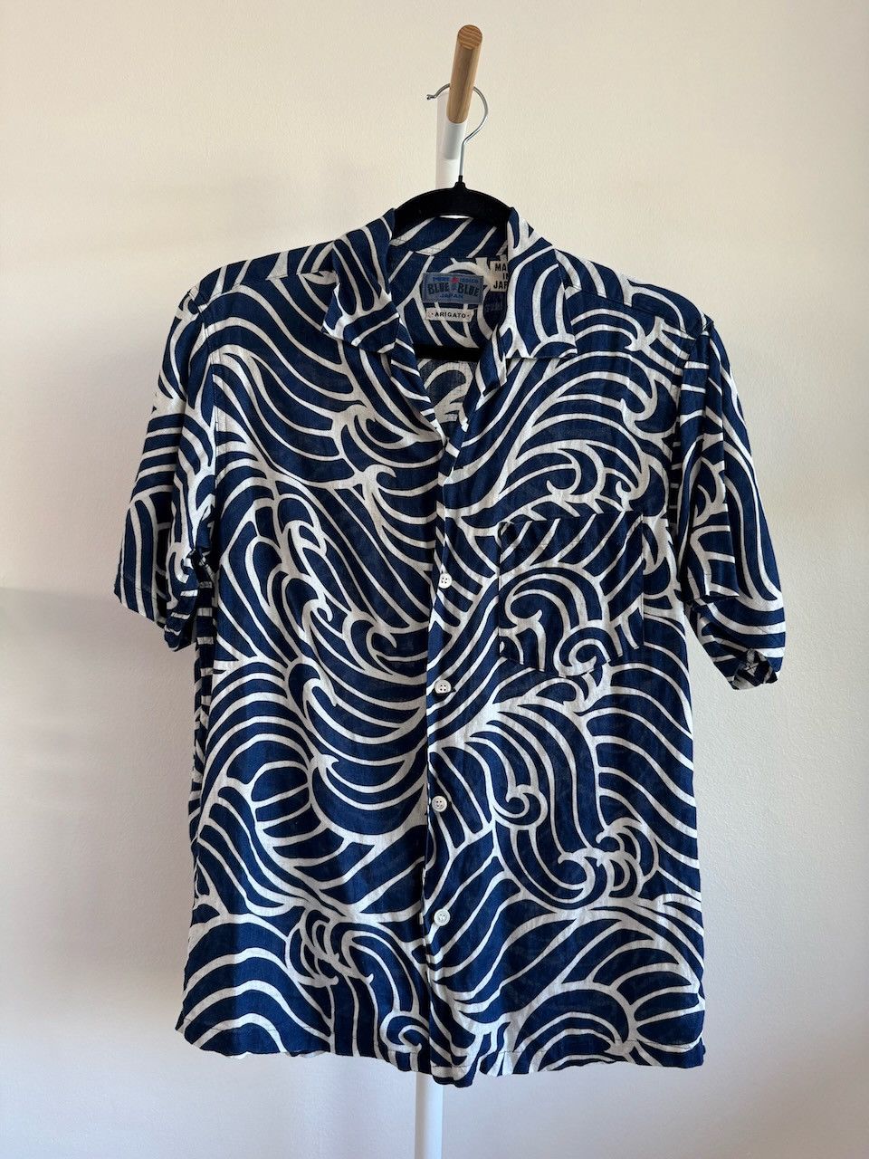 Blue Blue Japan Indigo-dyed button-down shirt, wave Size US S / EU 44-46 / 1 - 1 Thumbnail