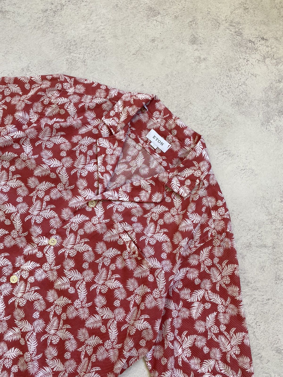 Eton Eton Mens Hawaiian Red Button Up Shirt Size L Size US L / EU 52-54 / 3 - 4 Thumbnail