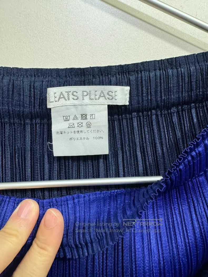 Issey Miyake Issey Miyake size:3 Blue Black Midi Skirt Size 22" - 4 Thumbnail