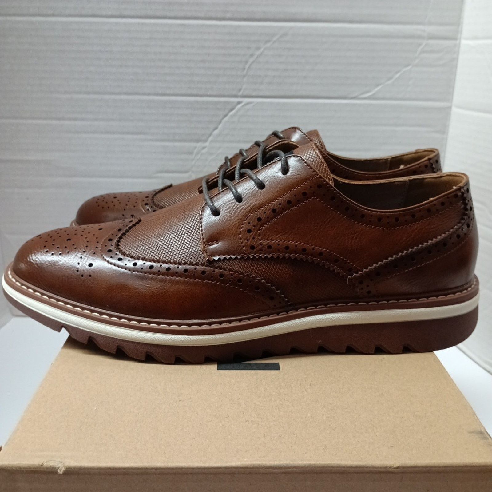 Steve Madden Men's Steve Madden Standalone Cognac Oxford Shoes Size 9.5 Size US 9.5 / EU 42-43 - 3 Thumbnail