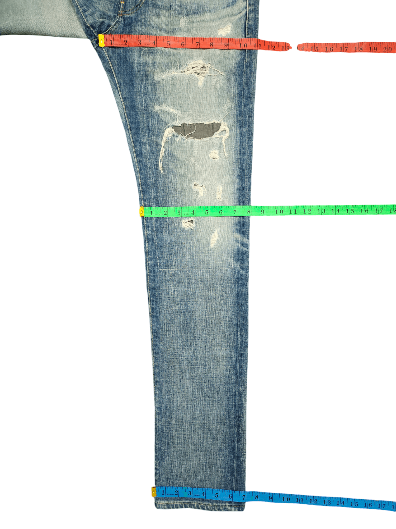 Kapital AG Adriano Goldschmied Clawmark Distress Patchwork Jeans Y2k Size US 31 - 12 Thumbnail