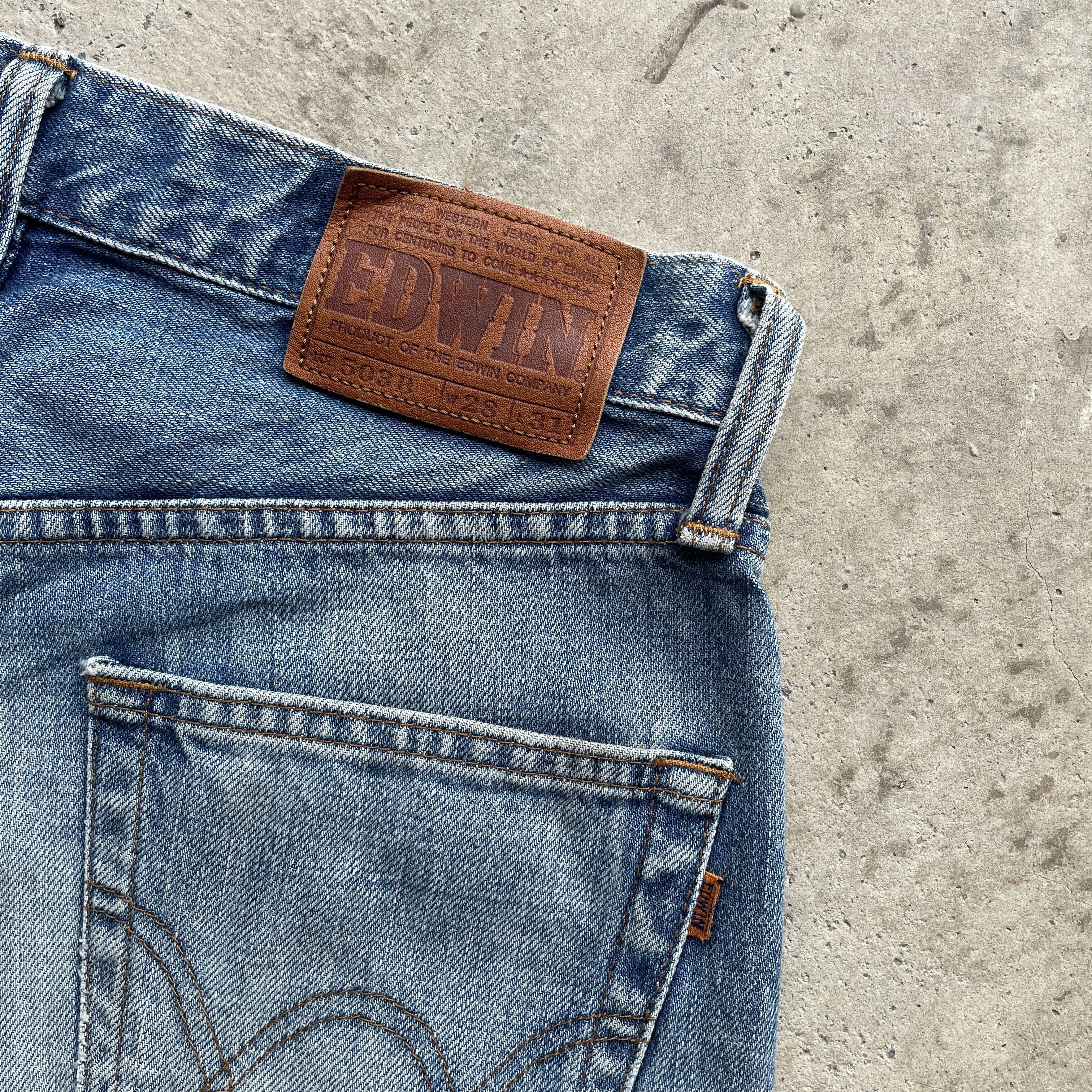 Edwin W28x28.5 VINTAGE EDWIN 503 JEANS FADED DENIM BAGGY PANTS Size US 28 / EU 44 - 8 Thumbnail