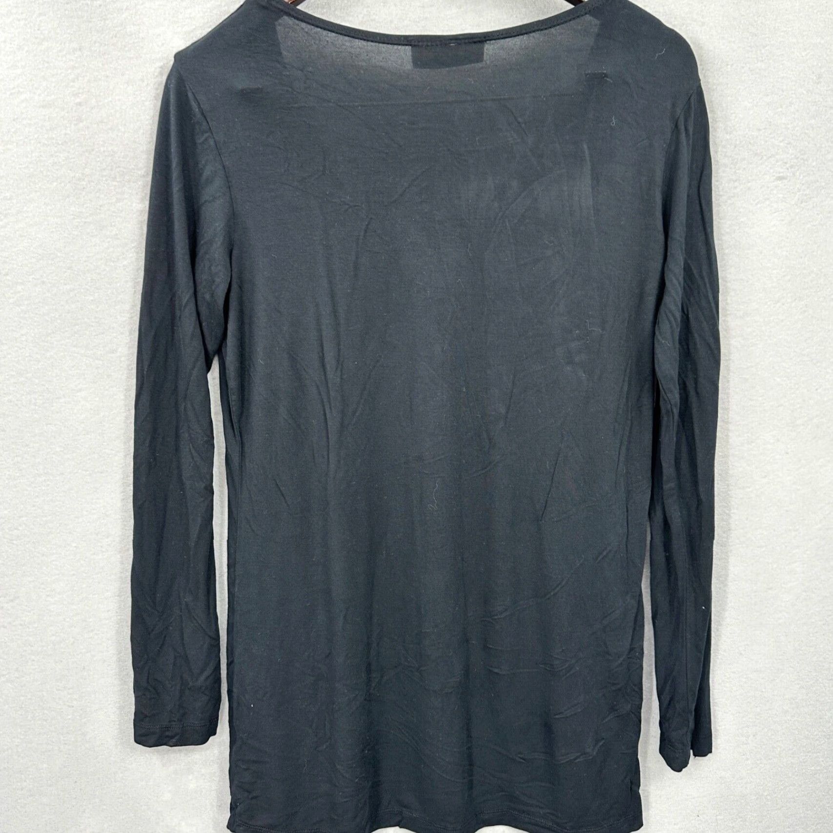 Vintage Bryn Walker Tunic Top Womens Small Black Long Sleeve Modal Lagenlook READ Size S / US 4 / IT 40 - 5 Thumbnail