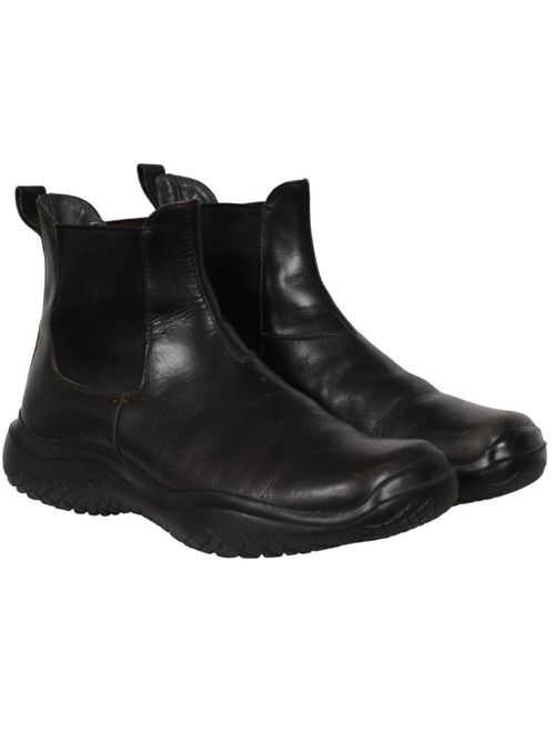 Prada Vintage Chelsea Boot Brown Leather Square Toe - 02618 Size US 10.5 / EU 43-44 - 1 Thumbnail