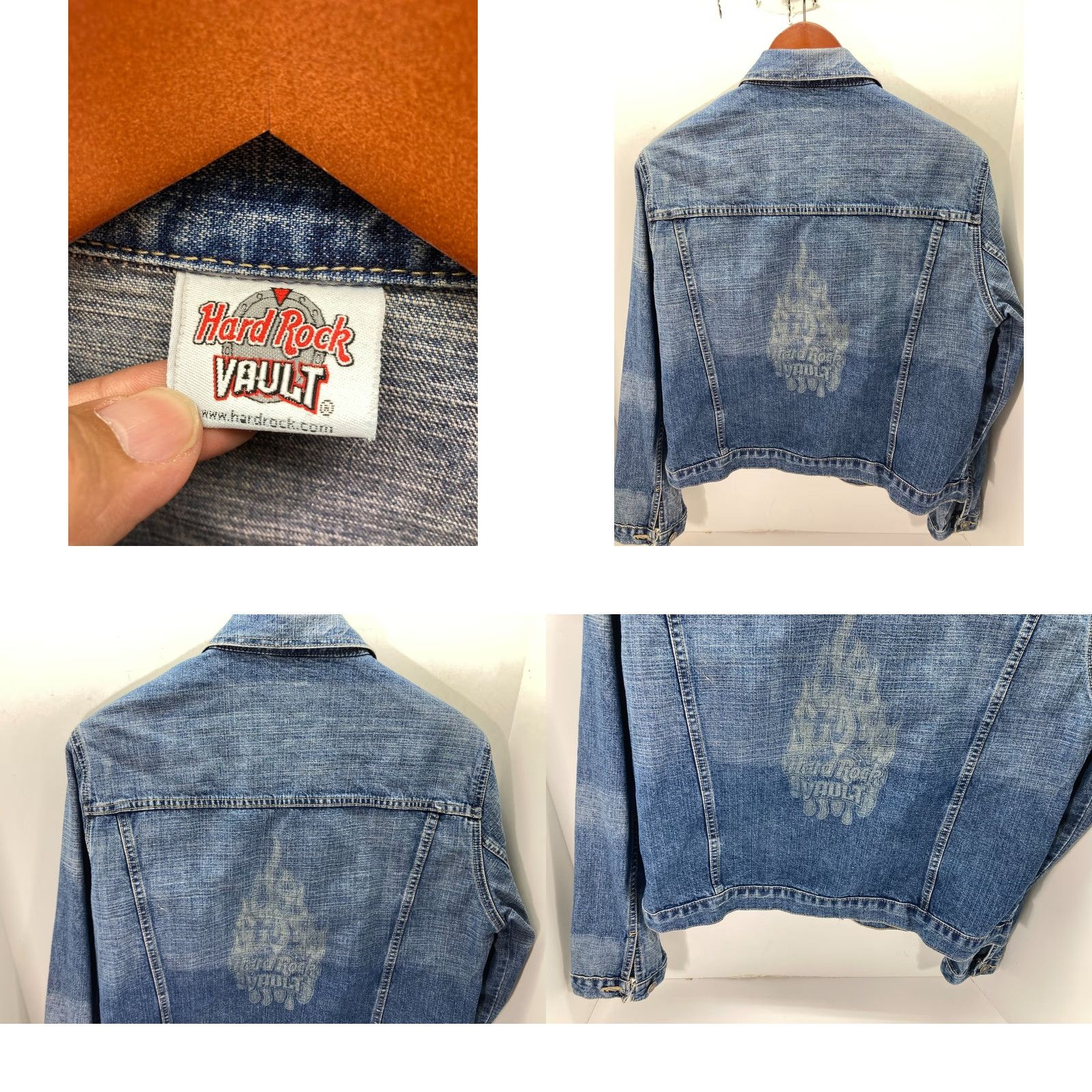 Hard Rock Cafe VINTAGE Hard Rock Vault Orlando Jacket Womens Medium Blue Denim Button Front Casual Travel Size M / US 6-8 / IT 42-44 - 8 Thumbnail