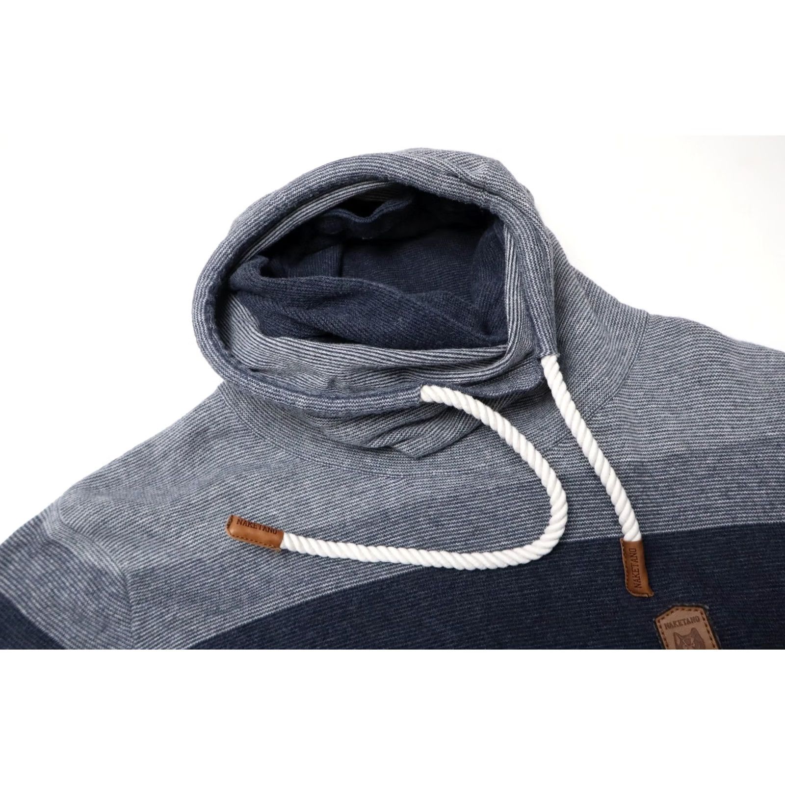 Vintage Naketano Sweatshirt Mens MEDIUM Blue Patterned Logo Hooded Pullover Drawstring Size US M / EU 48-50 / 2 - 4 Thumbnail