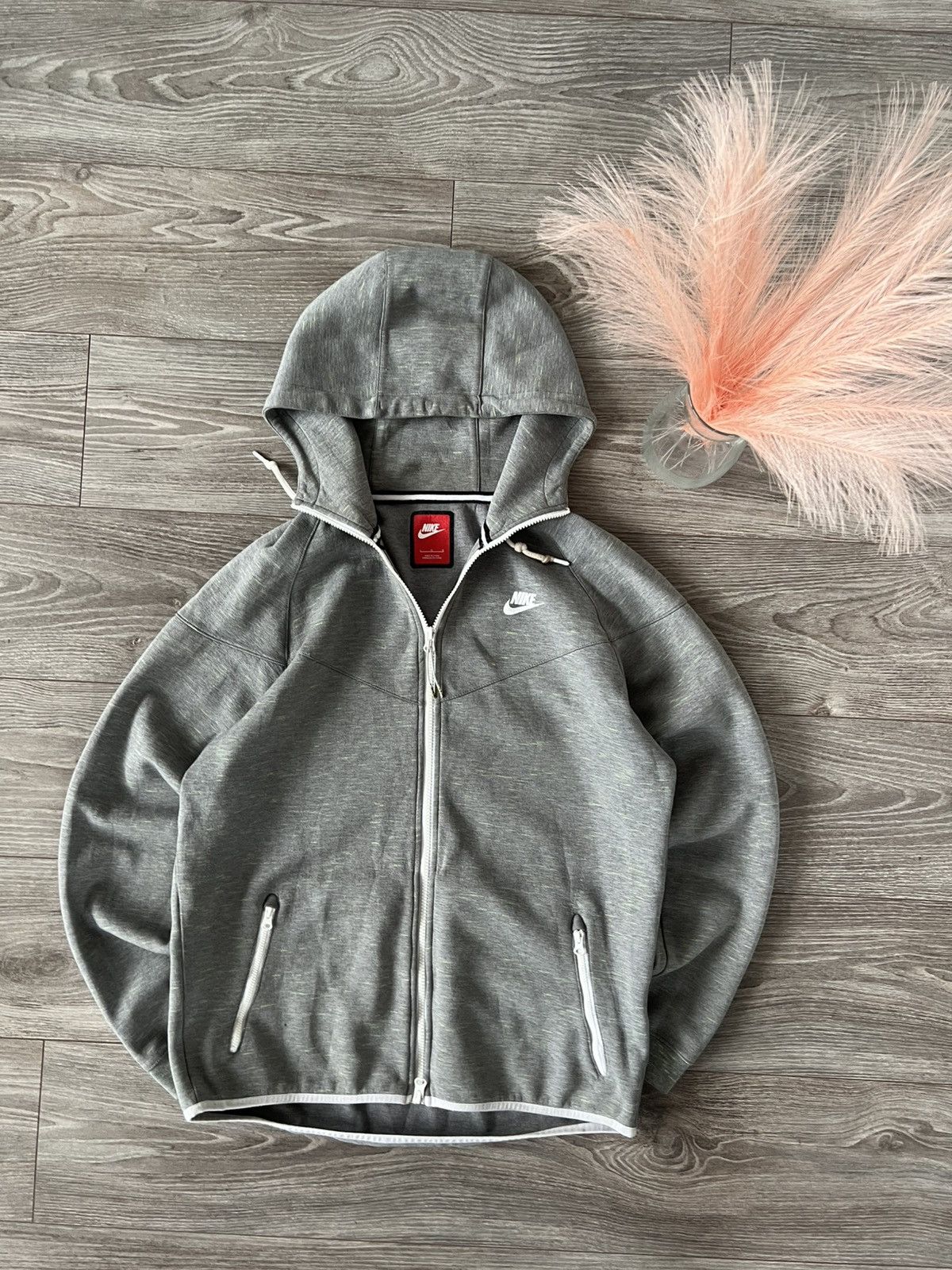 Designer × Nike ‼️Nike Tech Fleece Gray/Green Monochrome Zip Hoodie‼️ Size US L / EU 52-54 / 3 - 12 Thumbnail