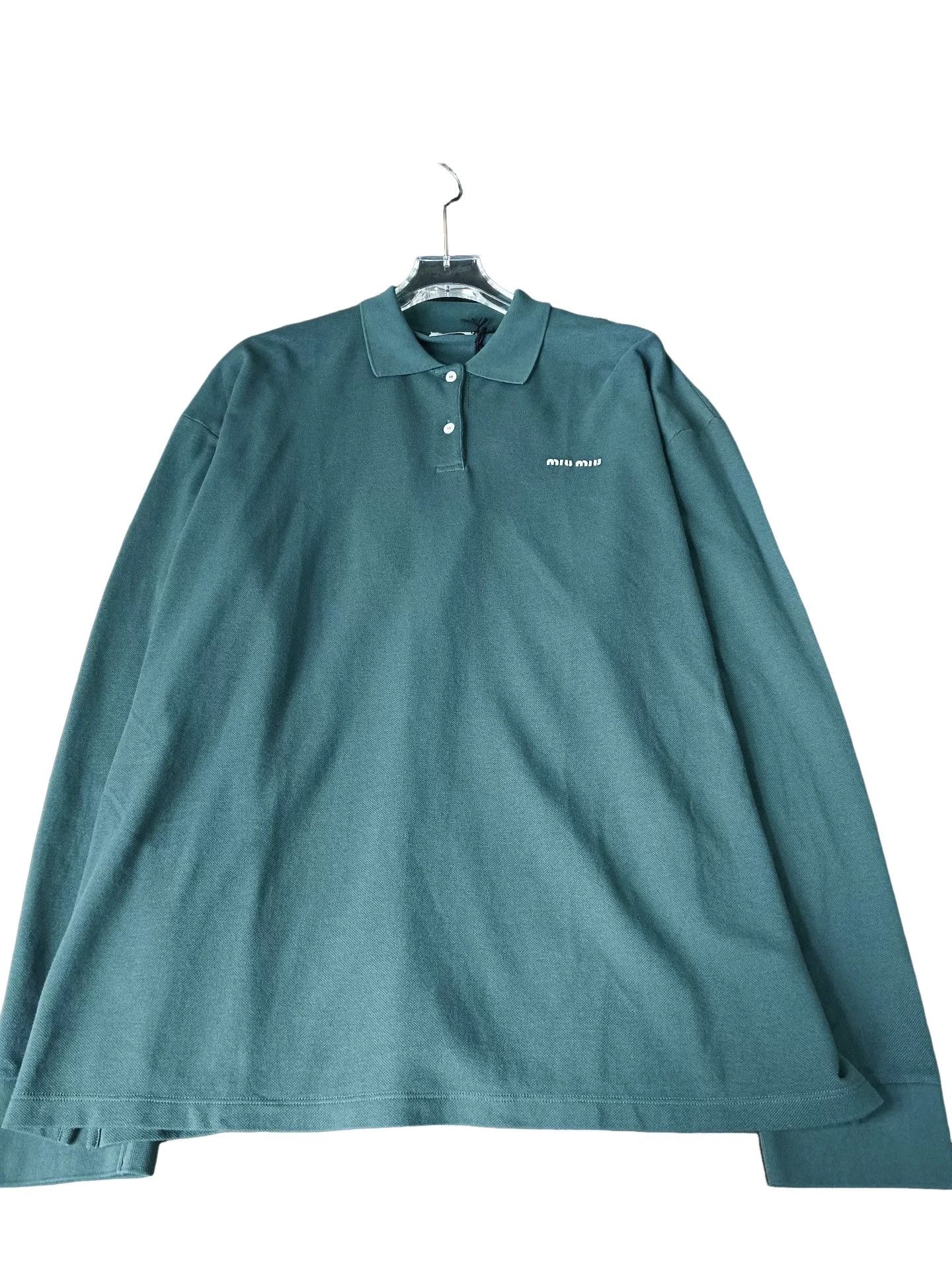 Miu Miu Miu Miu Logo Embroidered Long Sleeve Polo Shirt XL Size US XL / EU 56 / 4 - 1 Thumbnail