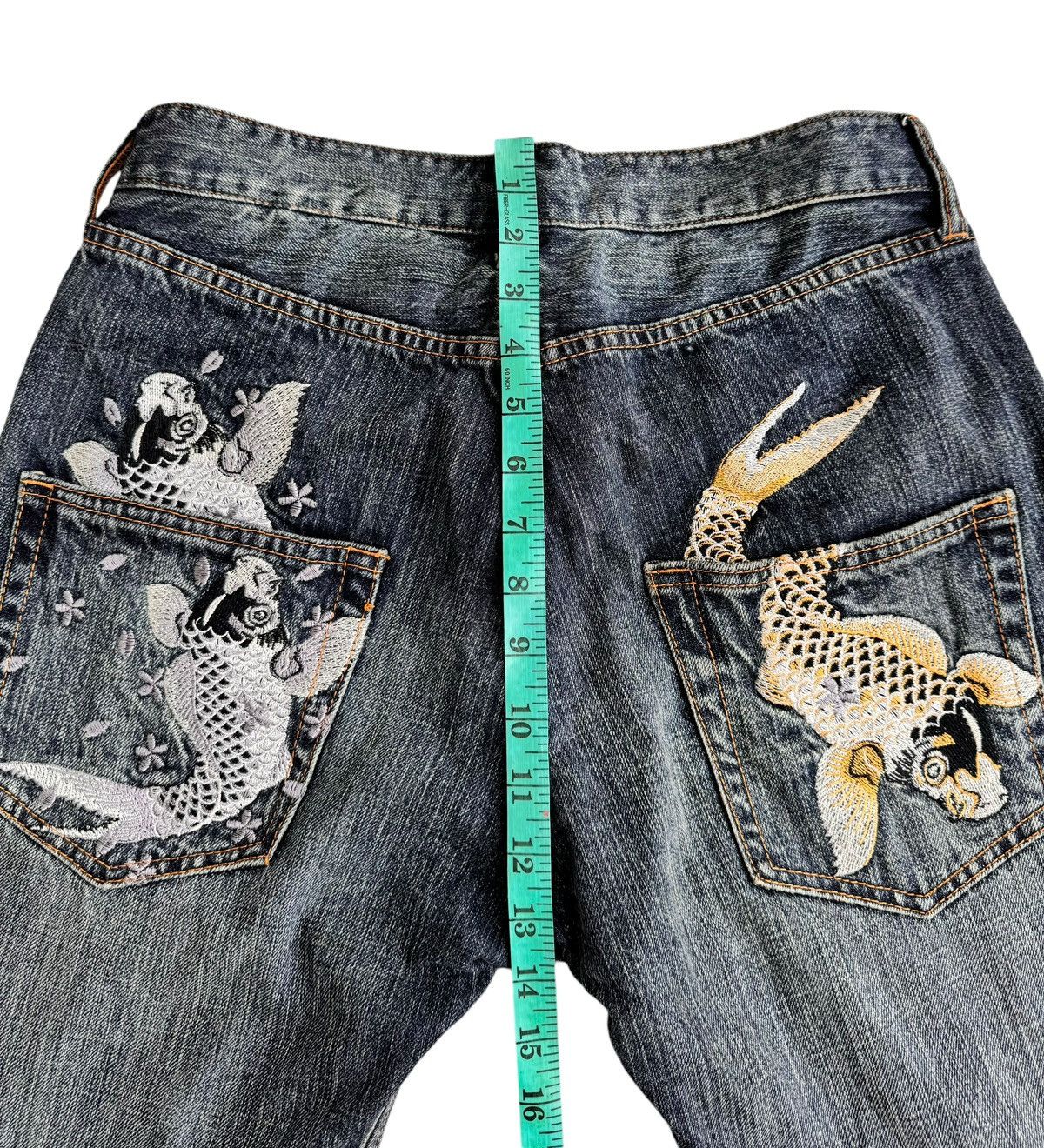 Japanese Brand ⚡️⚡️Japanese Brand Embroidery Fish Koi Denim Jeans Size US 30 / EU 46 - 15 Thumbnail