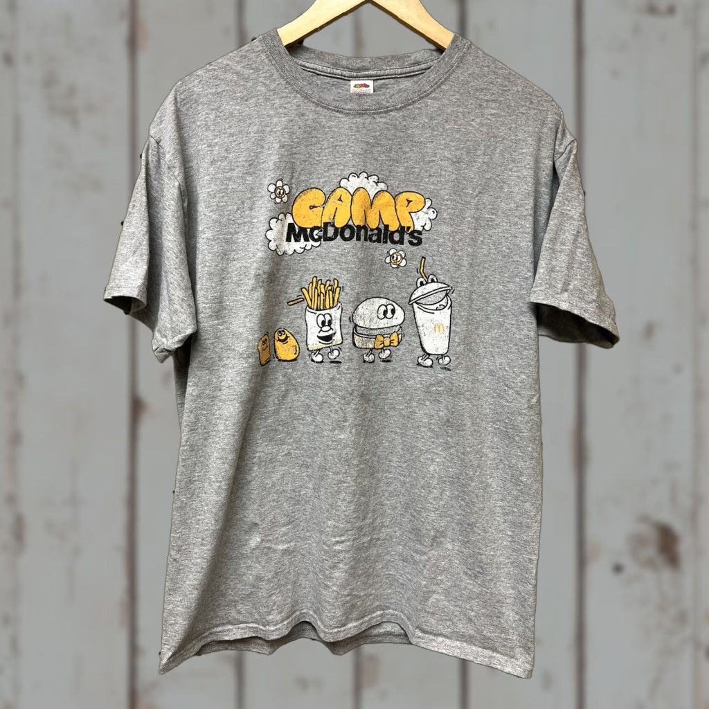 Fruit Of The Loom Fruit of the Loom T-Shirt Mens L Gray CAMP McDONALD'S FRENCH FRIES BURGER SHAKE CHICKEN NUGGETS T SHIRT Mens L Gray Shirt Size US L / EU 52-54 / 3 - 1 Thumbnail