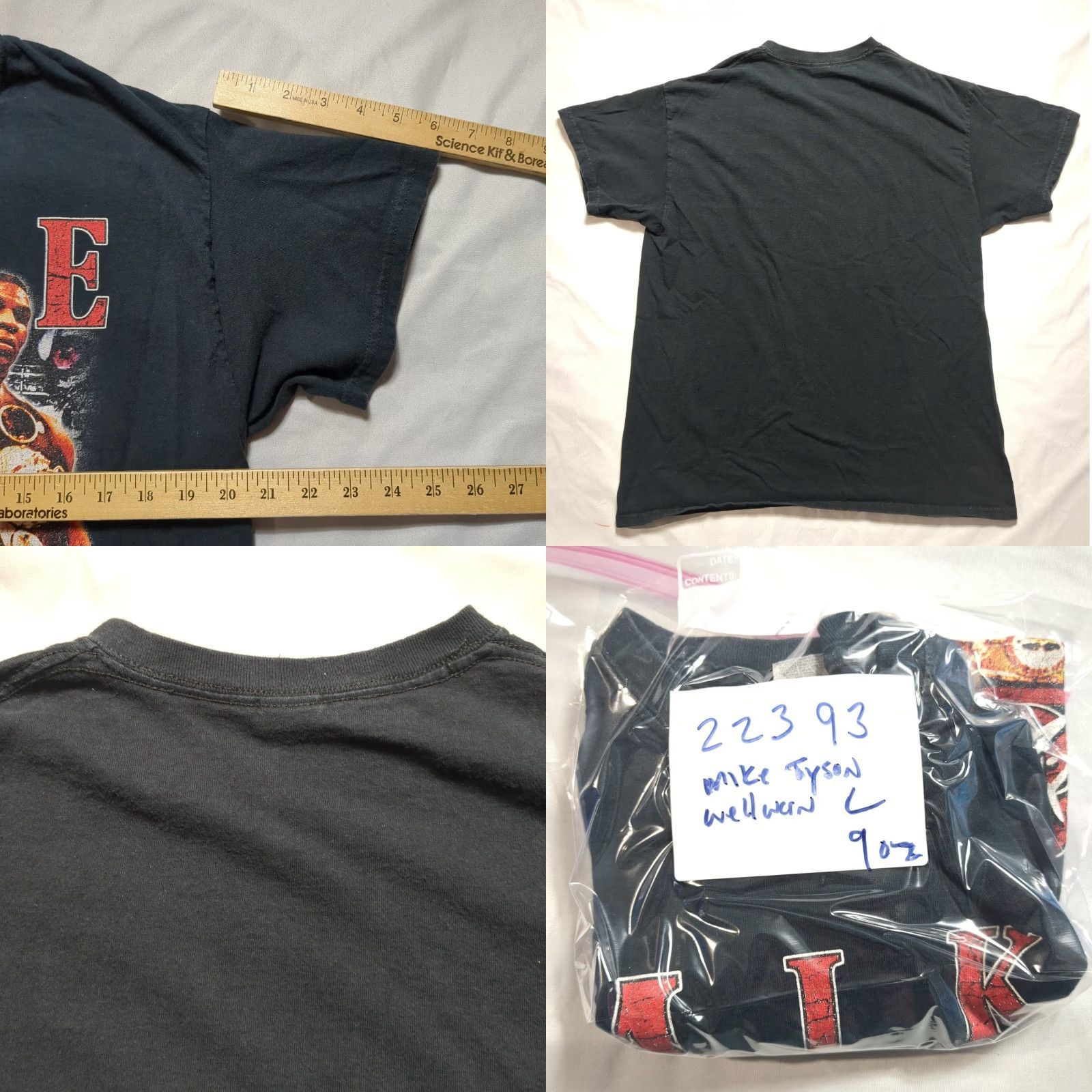 Gildan VTG 90s Mike Tyson Iron Mike T-Shirt - Men L Black Graphic Print Mens Short Sleeve Crew Neck Cotton Vintage Wellworn Reign Gildan Ultra Cotton Size US L / EU 52-54 / 3 - 8 Thumbnail