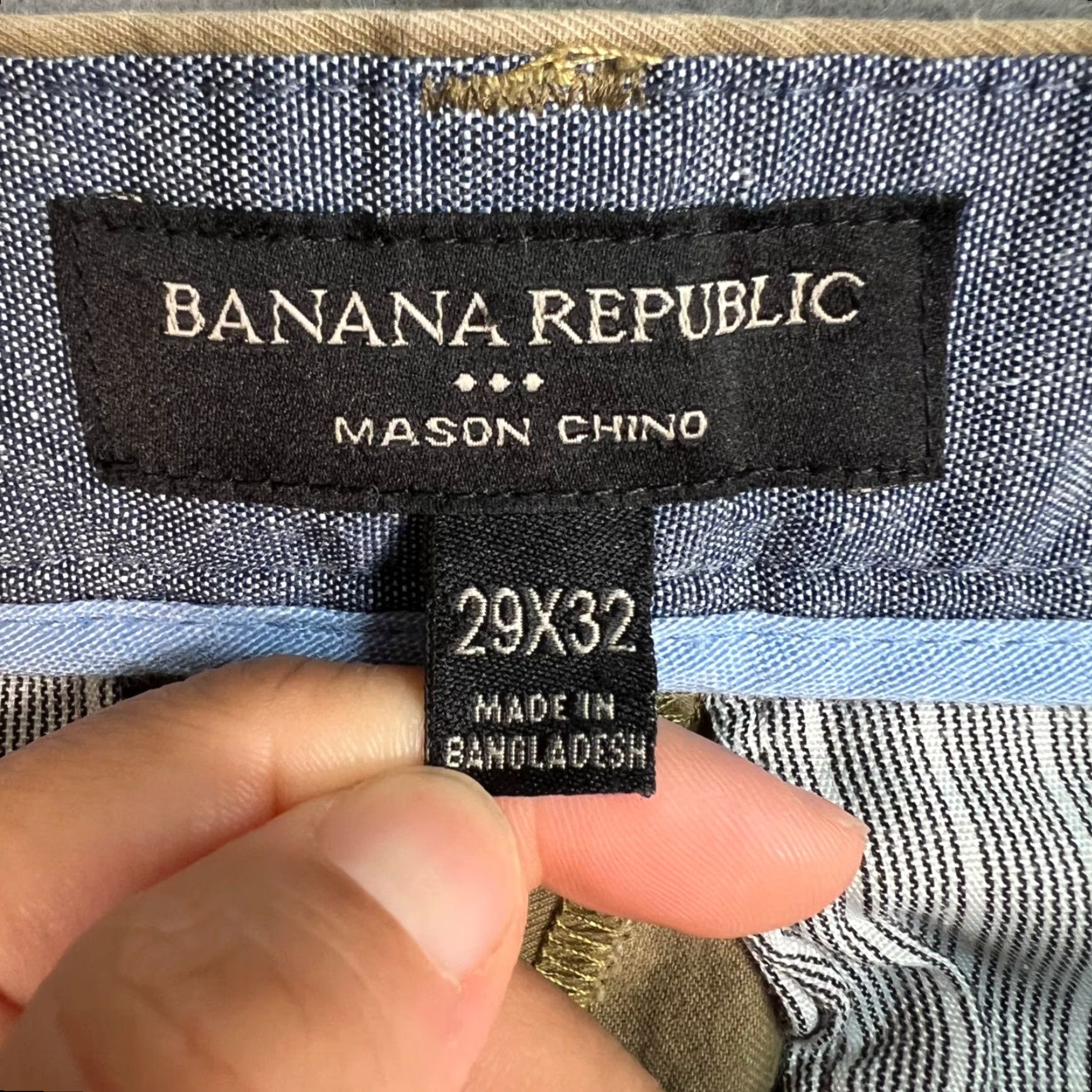 Banana Republic Banana Republic Mason Chino Pants 29 x 32 Tan Cotton-Blend Slim-Fit Casual Mens Size US 29 - 3 Thumbnail