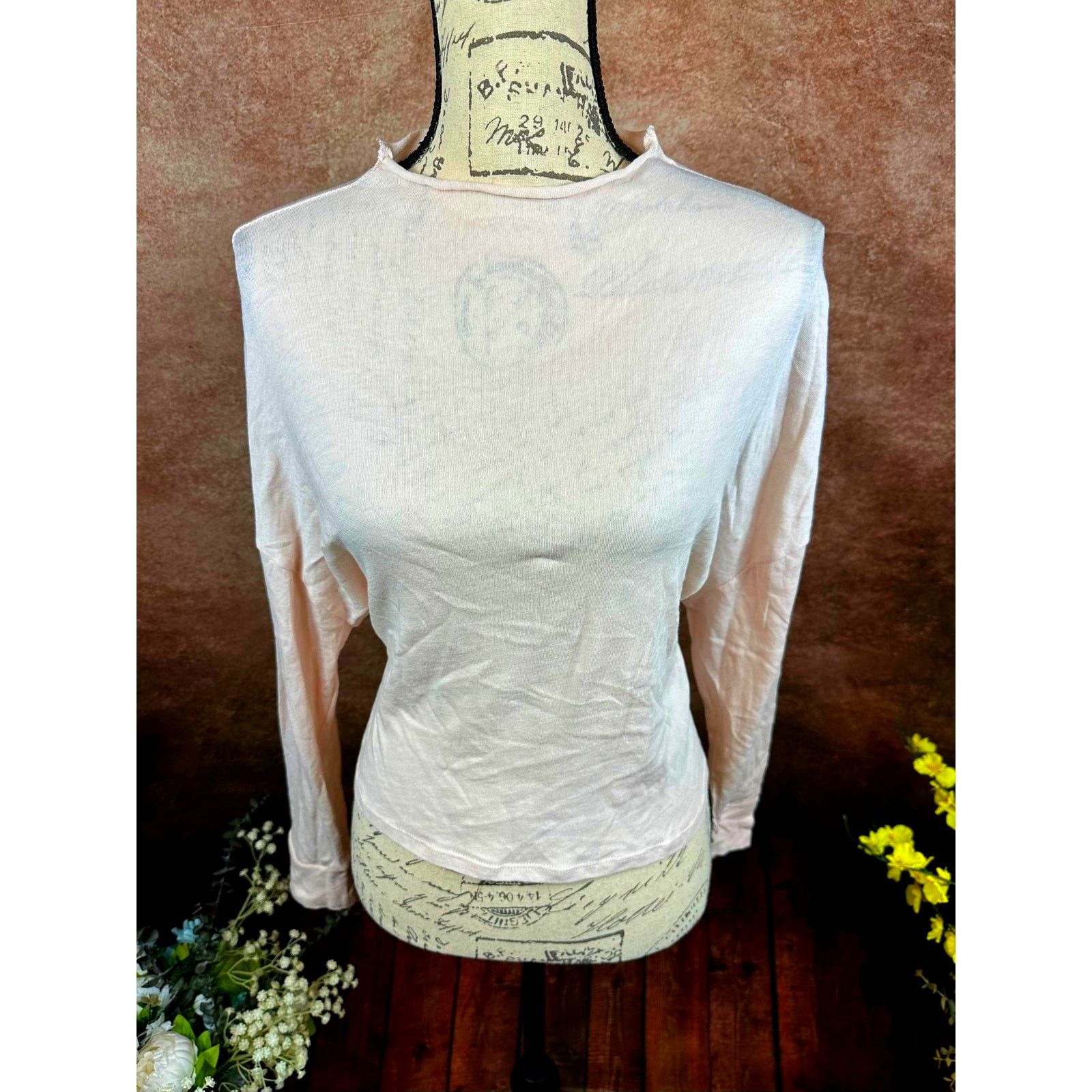 Other Chaser Gauzy Cotton Funnel Neck Drop Shoulder Light Pink S Size S / US 4 / IT 40 - 4 Thumbnail