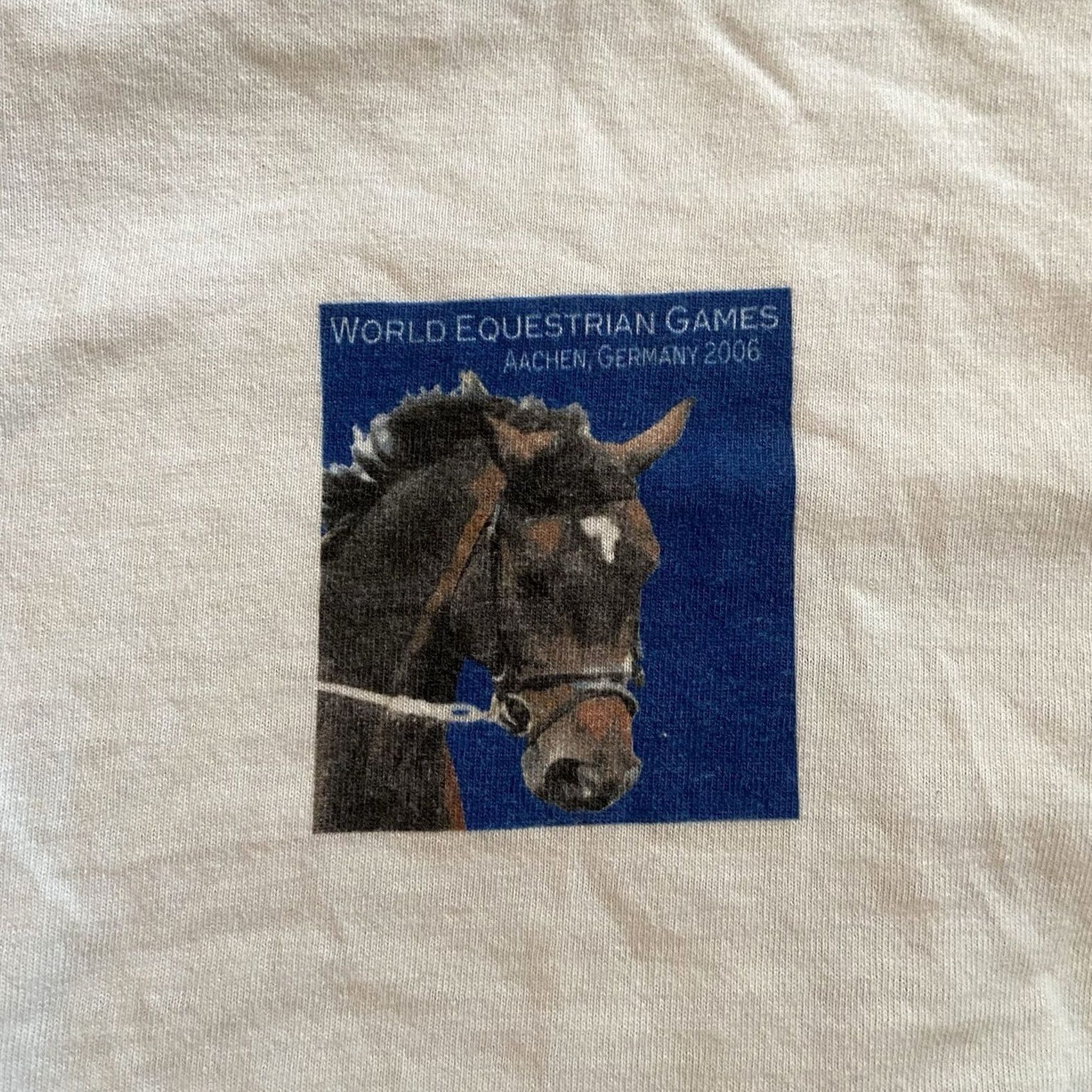 Gildan VINTAGE Gildan Men's L T-Shirt World Equestrian Games 2006 Geometric Horse Shirt Brown Crew Neck Short Sleeve Cotton Graphic Print Size US L / EU 52-54 / 3 - 2 Thumbnail